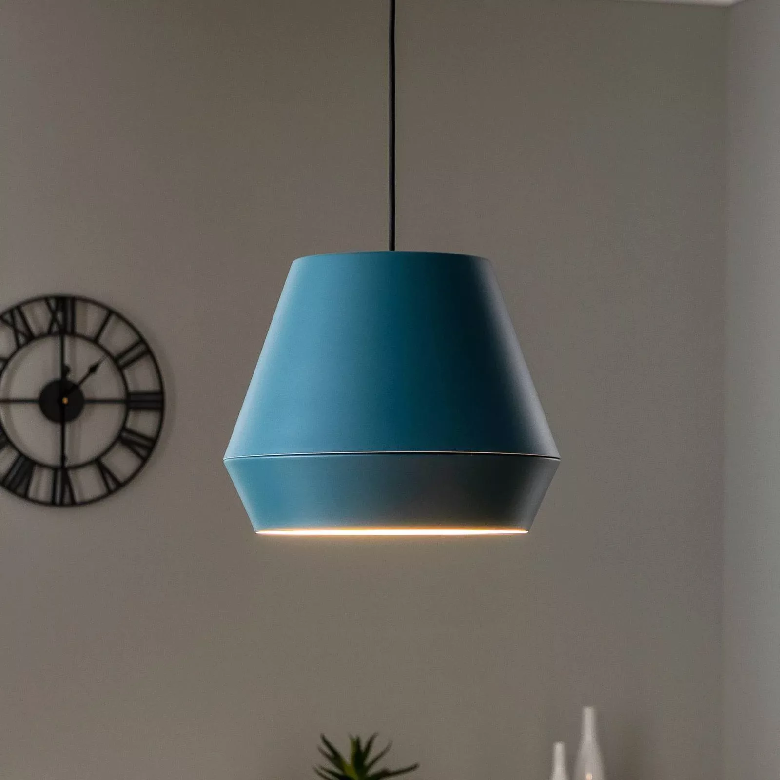 Lucande Mynoria LED-Hängeleuchte, blau, Aluminium, Ø 35 cm günstig online kaufen