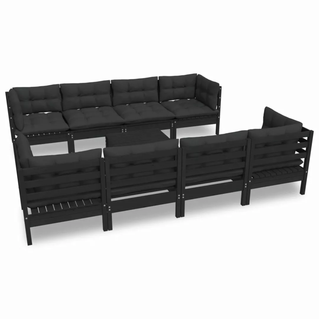 9-tlg. Garten-lounge-set Mit Kissen Kiefer Massivholz günstig online kaufen