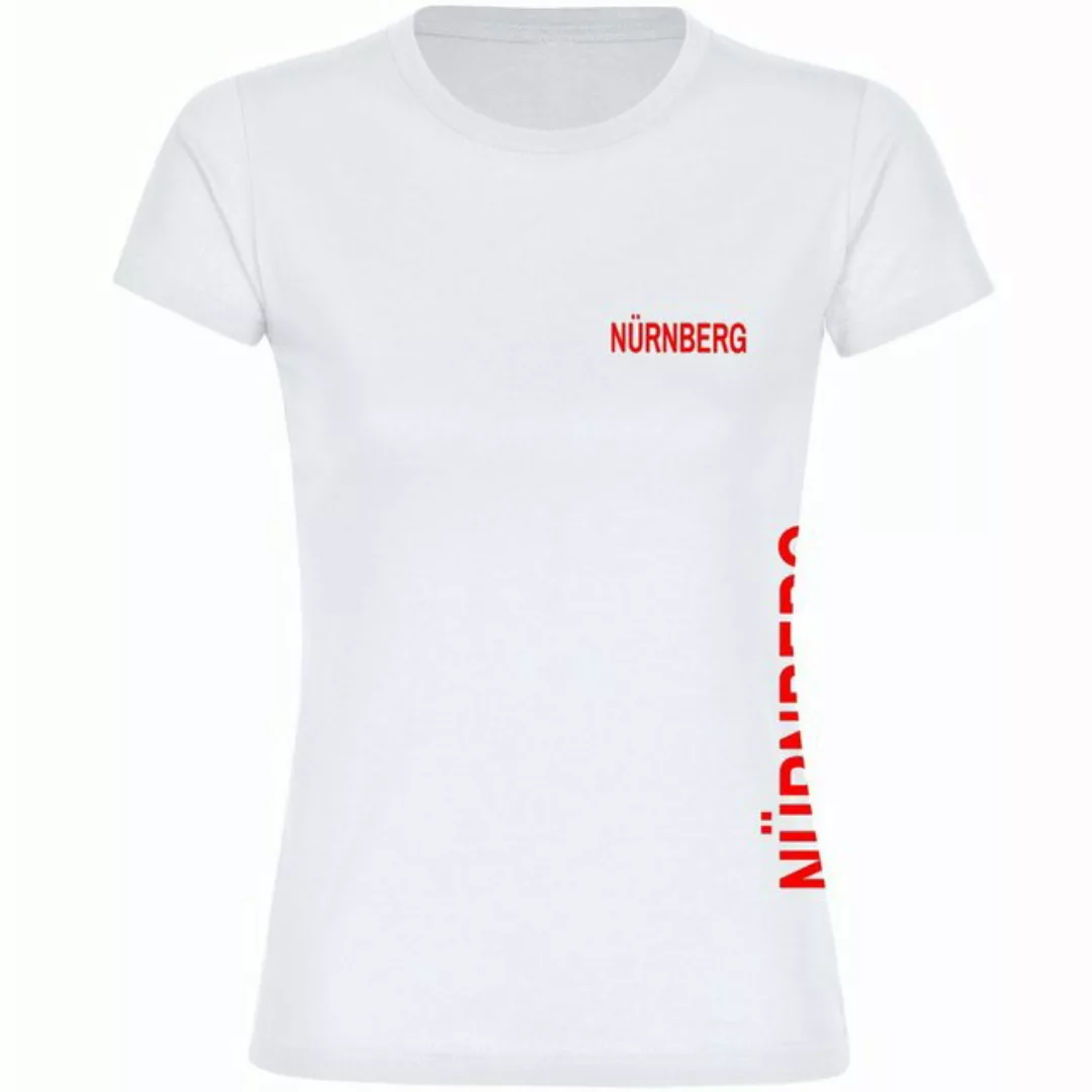 multifanshop T-Shirt Damen Nürnberg - Brust & Seite - Frauen günstig online kaufen
