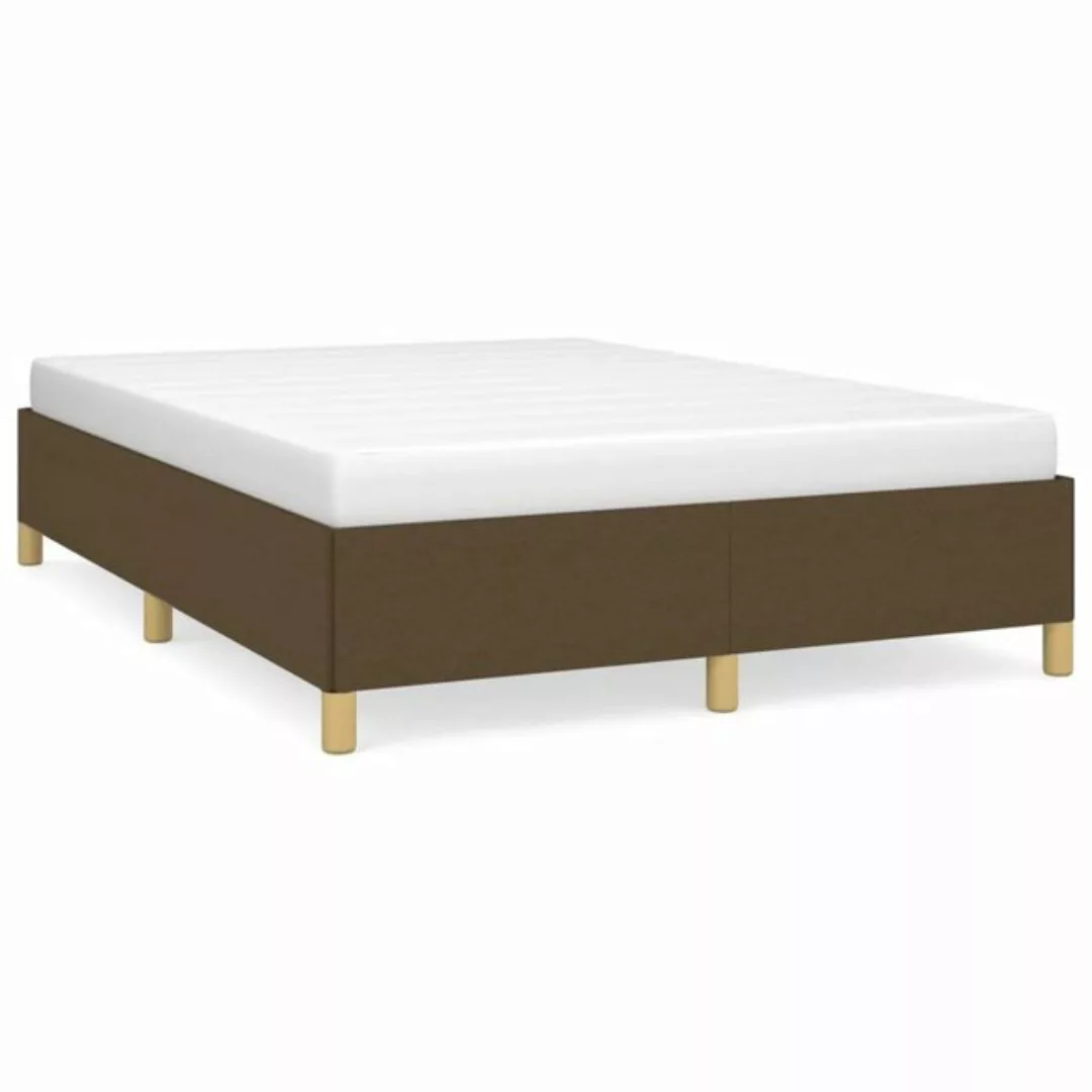 furnicato Bett Bettgestell Dunkelbraun 140x190 cm Stoff günstig online kaufen