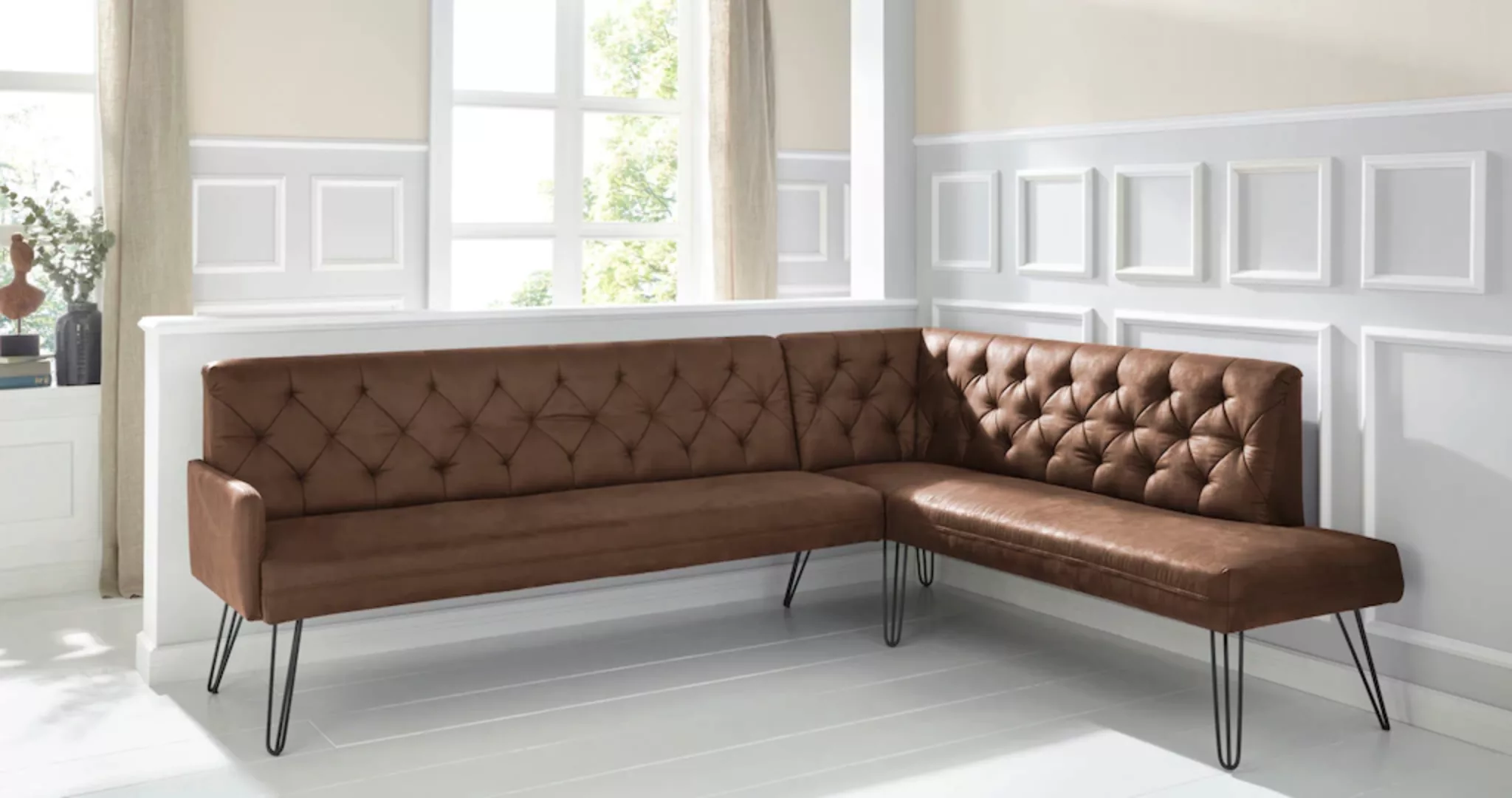 exxpo - sofa fashion Eckbank "Doppio, Chesterfield Optik, komfortabel und b günstig online kaufen