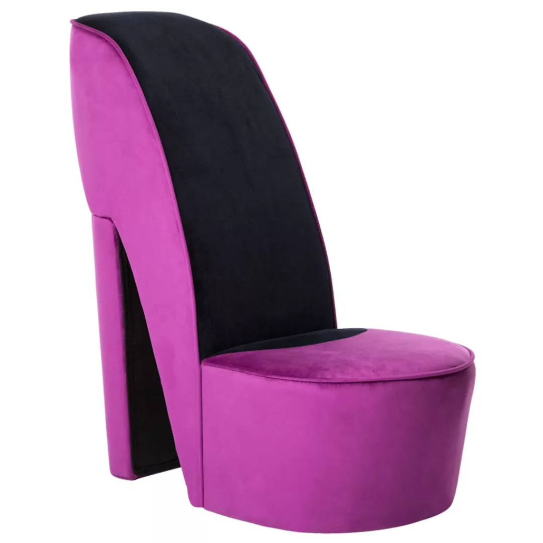 Stuhl In Stöckelschuh-form Lila Samt günstig online kaufen