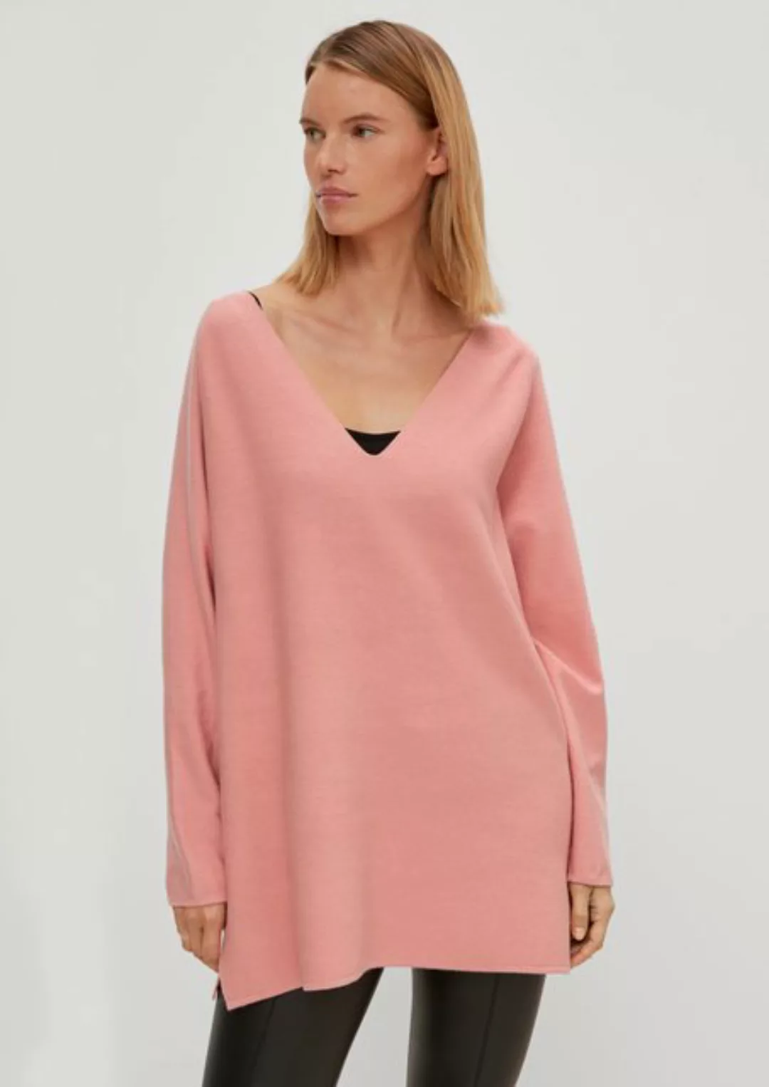Comma Langarmshirt Pullover aus Viskosestretch günstig online kaufen