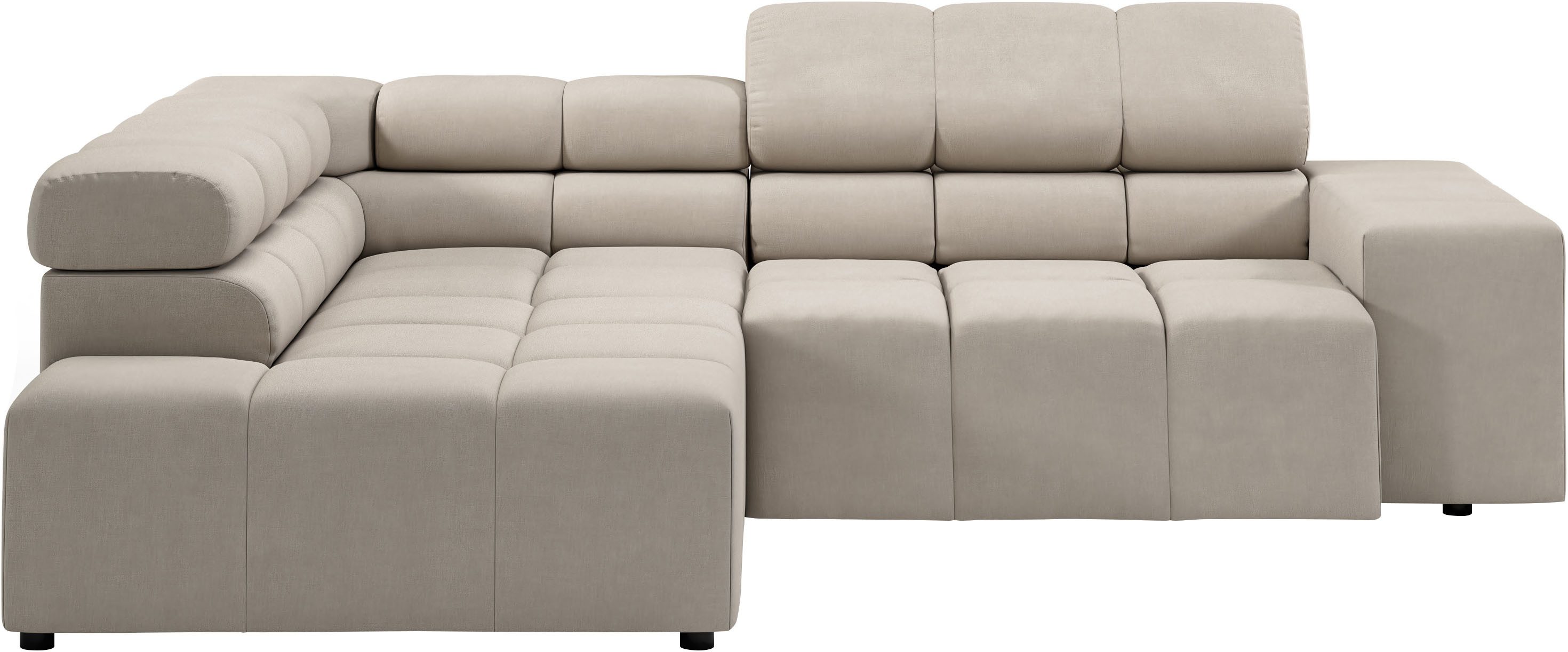 INOSIGN Ecksofa "Ancona, incl. Kopfteilverstellung + 3 Zierkissen, L-Form, günstig online kaufen