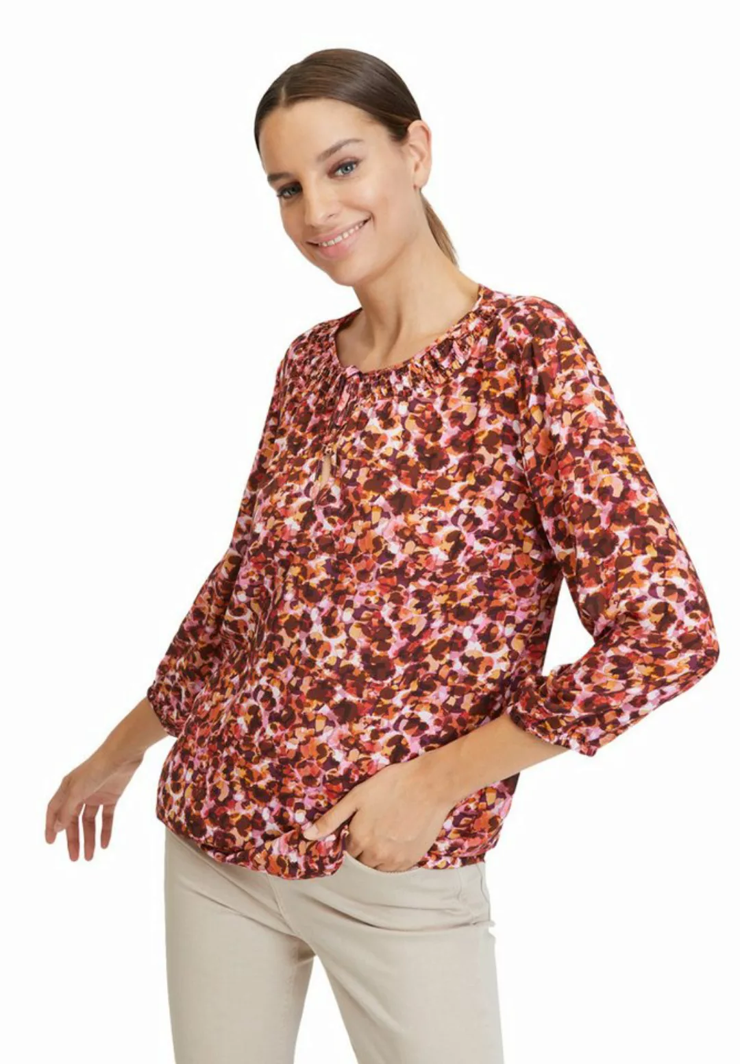 Cartoon Schlupfbluse "Cartoon Casual-Bluse mit Raffung" günstig online kaufen