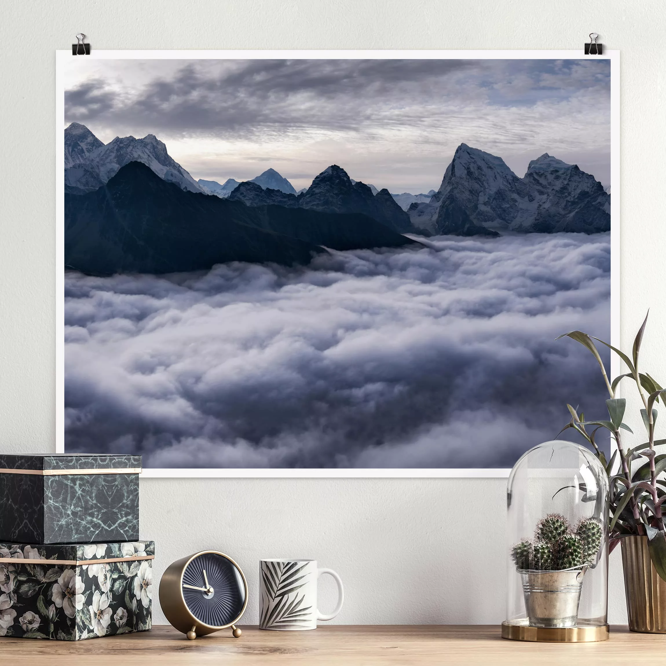 Poster Natur & Landschaft - Querformat Wolkenmeer im Himalaya günstig online kaufen