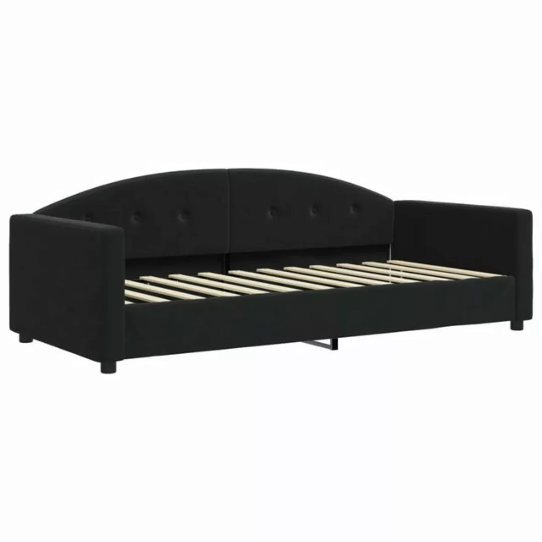 furnicato Bett Tagesbett Schwarz 90x200 cm Samt (1-tlg) günstig online kaufen