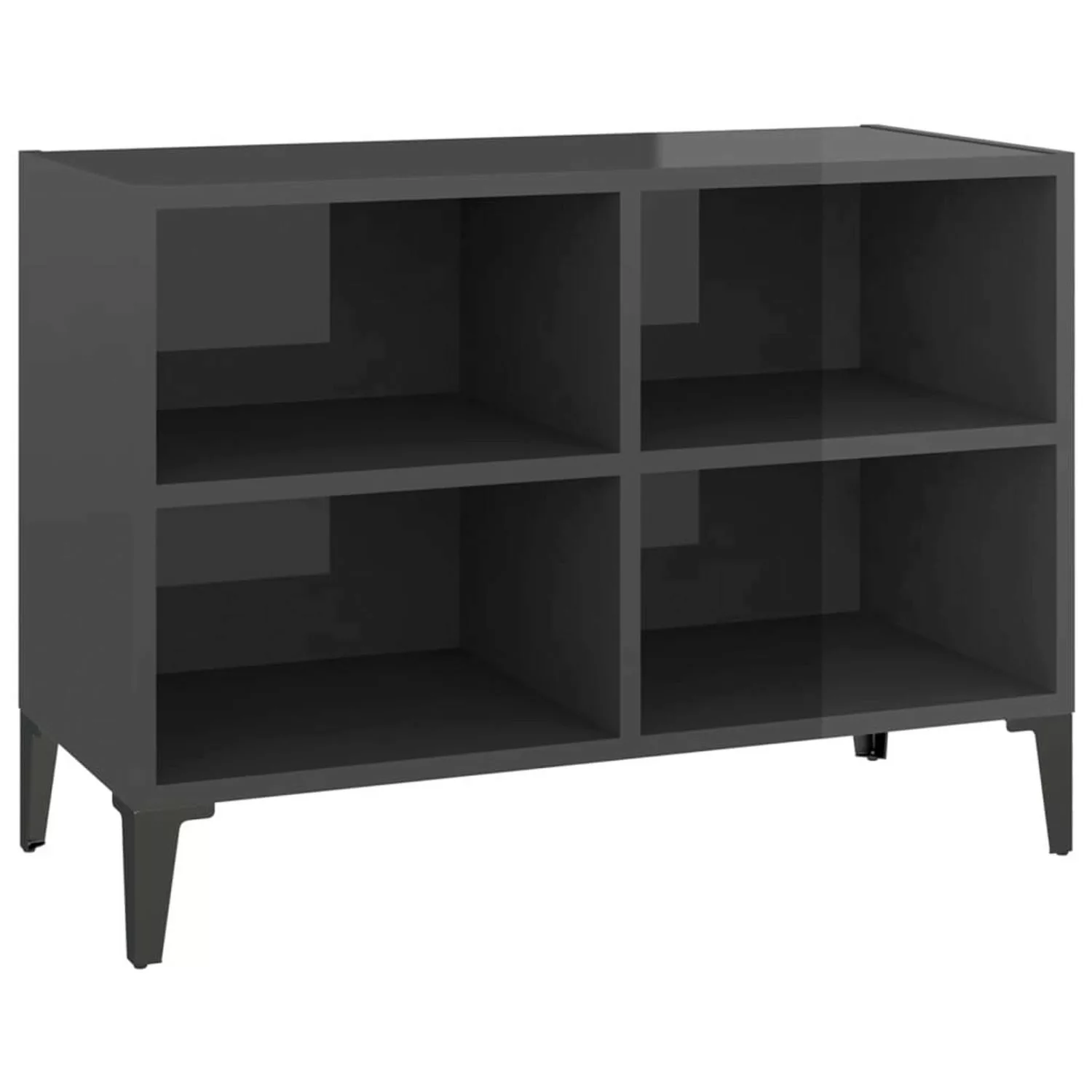 Tv-schrank Mit Metallbeinen Hochglanz-grau 69,5x30x50cm günstig online kaufen