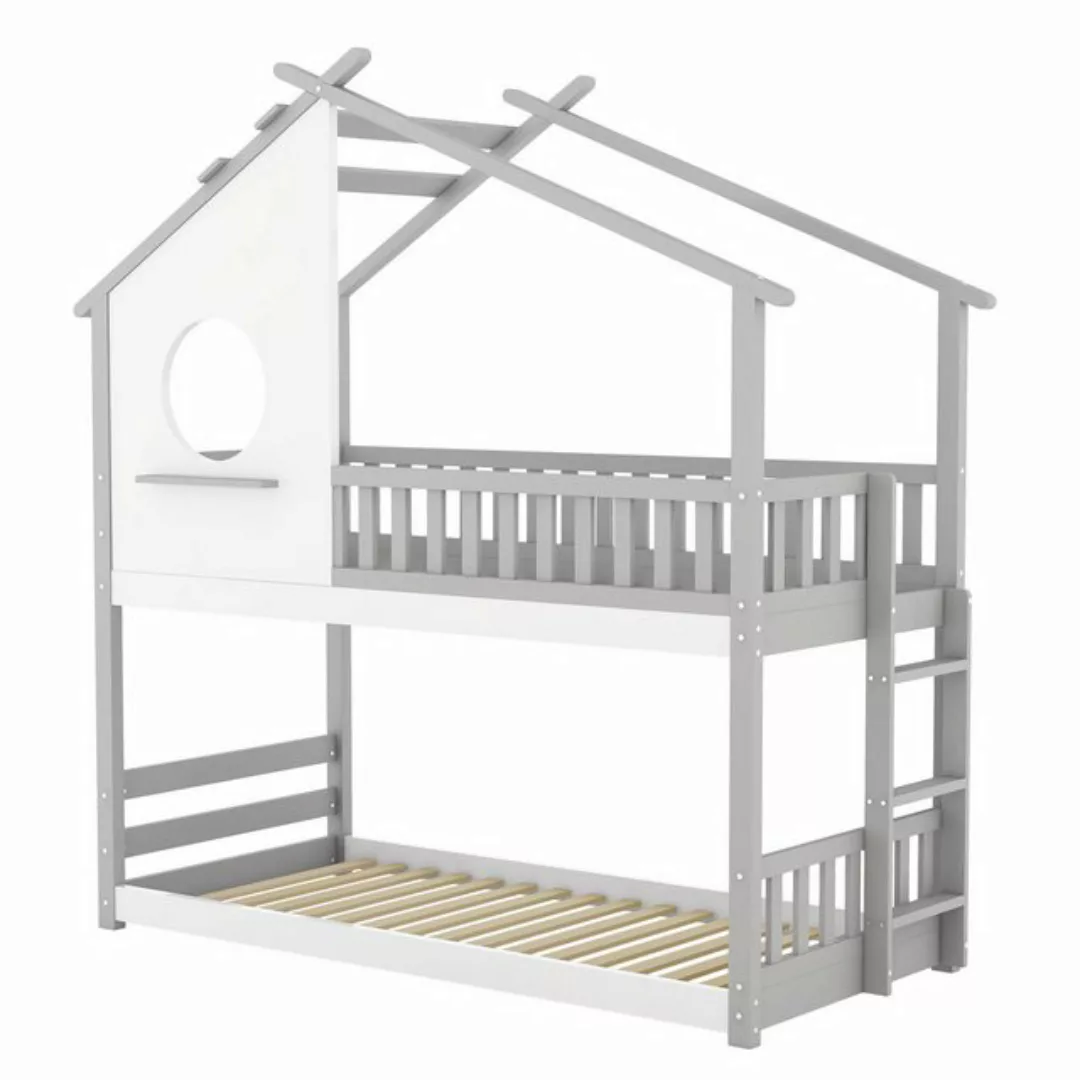 Gotagee Kinderbett Hausbett Etagenbett mit Fallschutz und Barriere 90x200cm günstig online kaufen