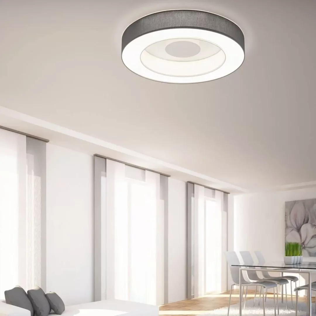 LED Deckenleuchte Lomo in Weiß-matt und Grau 45W 4650lm günstig online kaufen