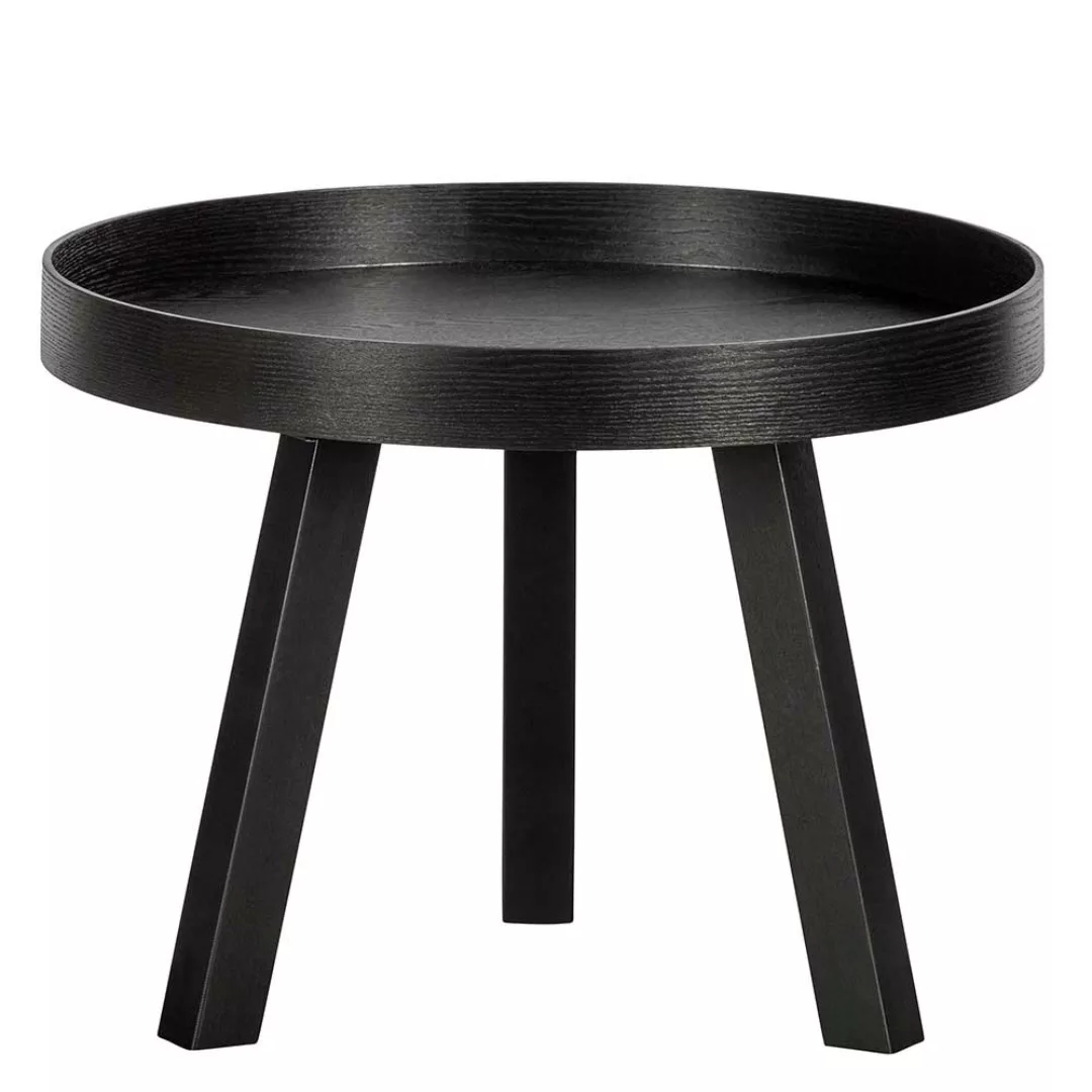Schwarzer Couchtisch rund mit Dreifußgestell 60 cm oder 76 cm Durchmesser günstig online kaufen