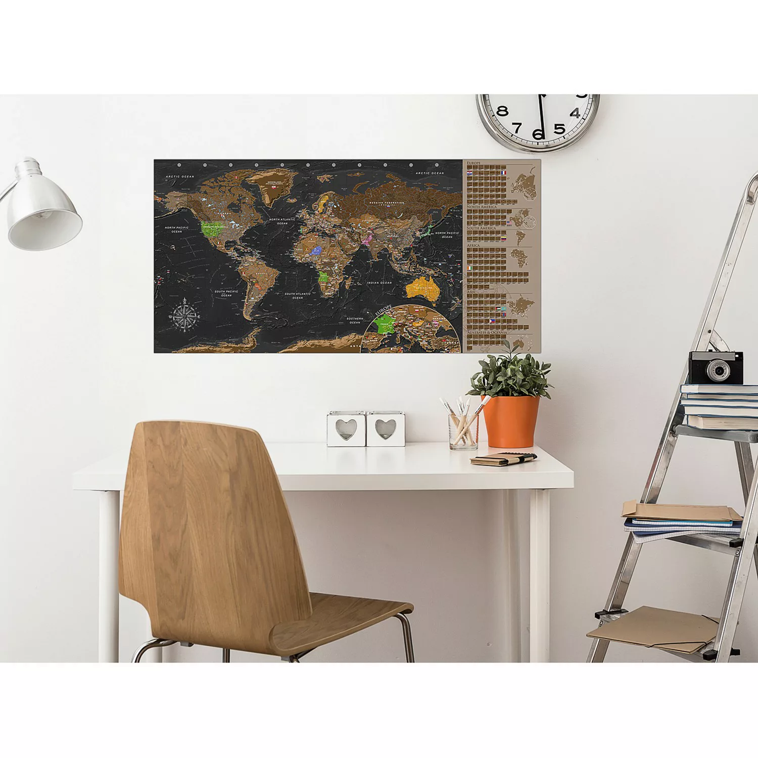 home24 Wandposter Weltkarte II günstig online kaufen