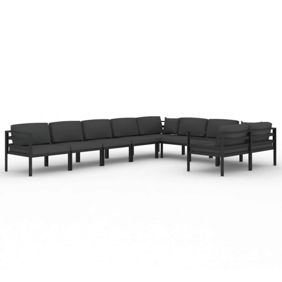 Vidaxl 9-tlg. Garten-lounge-set Mit Kissen Aluminium Anthrazit günstig online kaufen