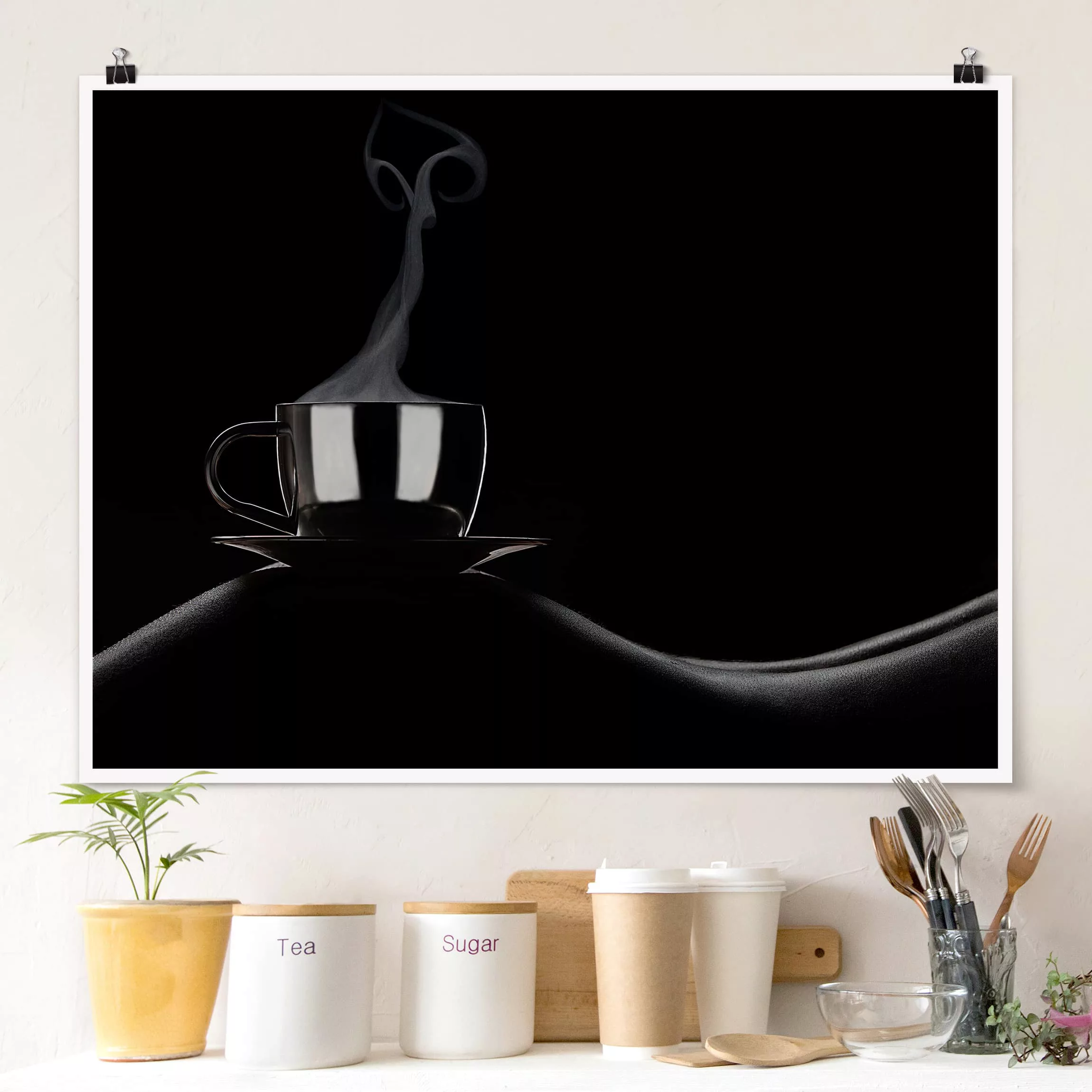 Poster Küche - Querformat Coffee in Bed günstig online kaufen