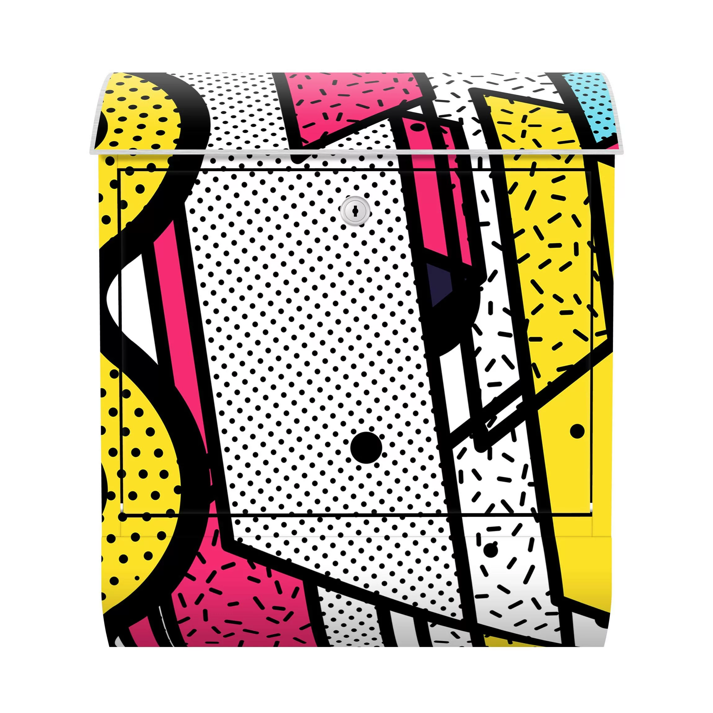Briefkasten Komposition Neo Memphis Pink und Gelb günstig online kaufen