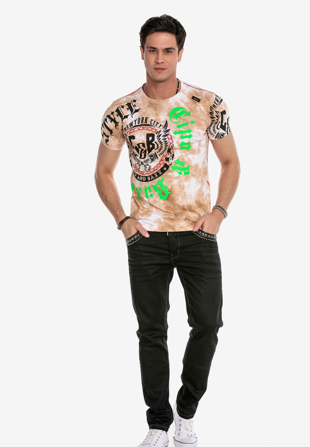 Cipo & Baxx T-Shirt, im Batik-Design günstig online kaufen