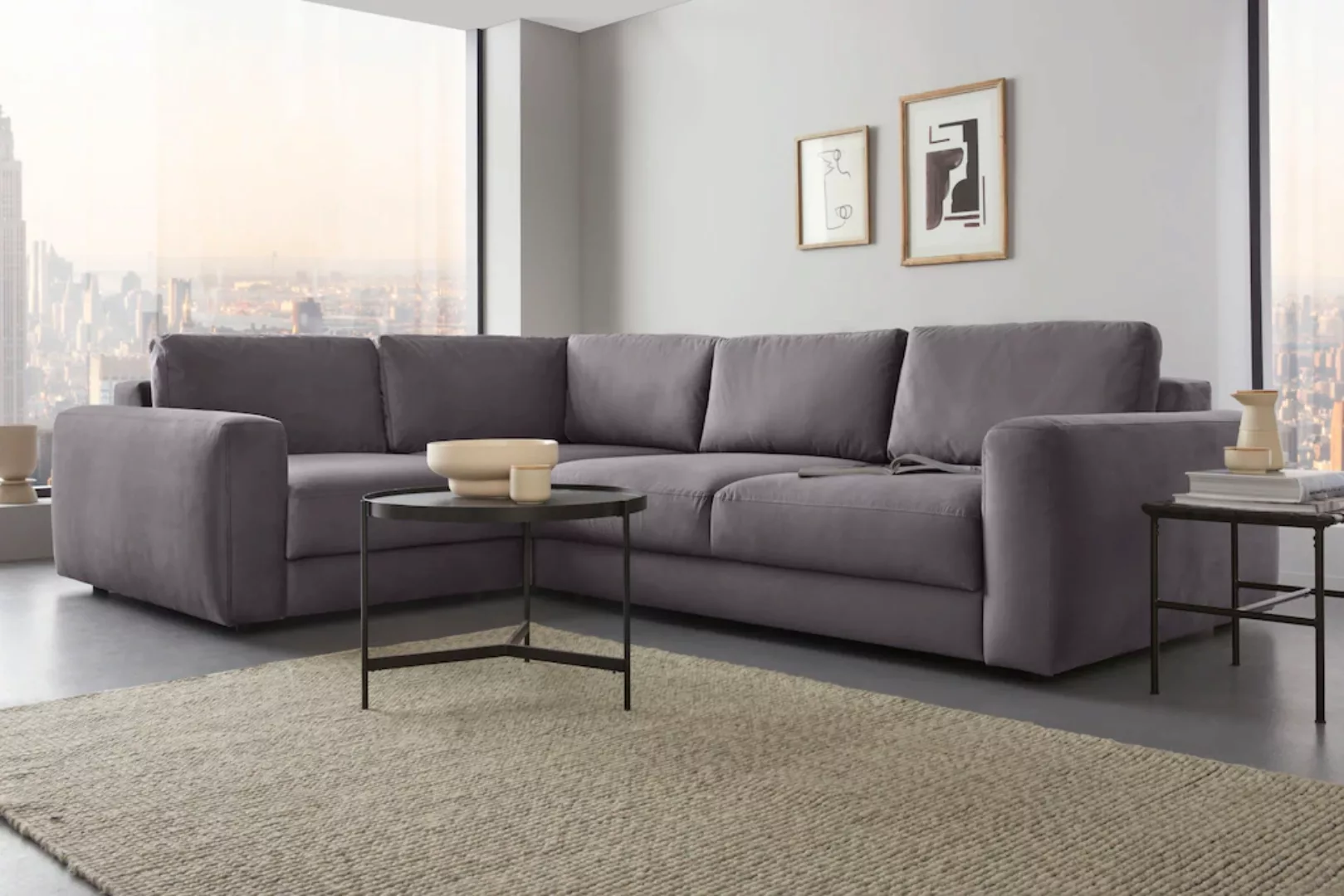 Places of Style Ecksofa »Bloomfield, L-Form«, extra tiefe Sitzfläche, wahlw günstig online kaufen