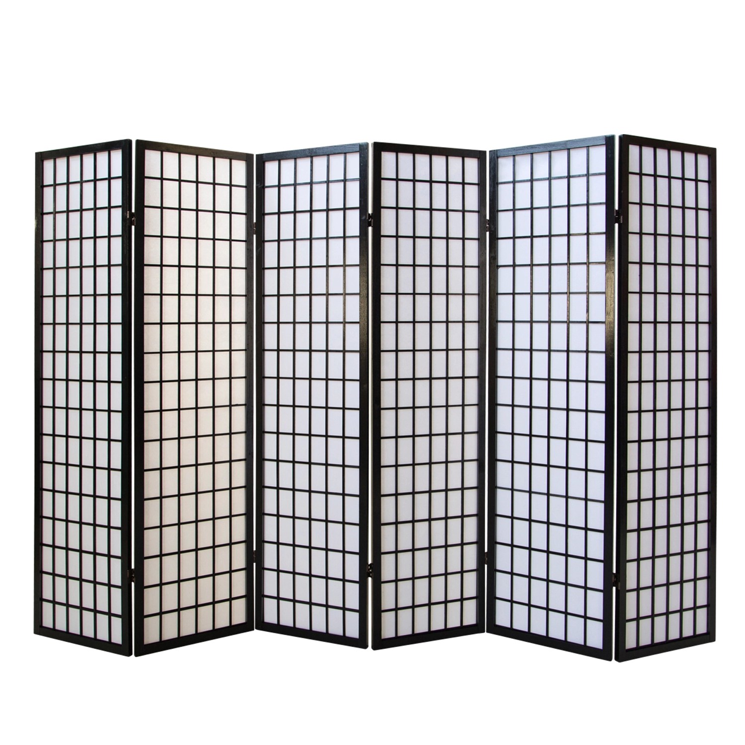 Homestyle4u 6-tlg Paravent in Schwarz 264x175 cm 275 günstig online kaufen
