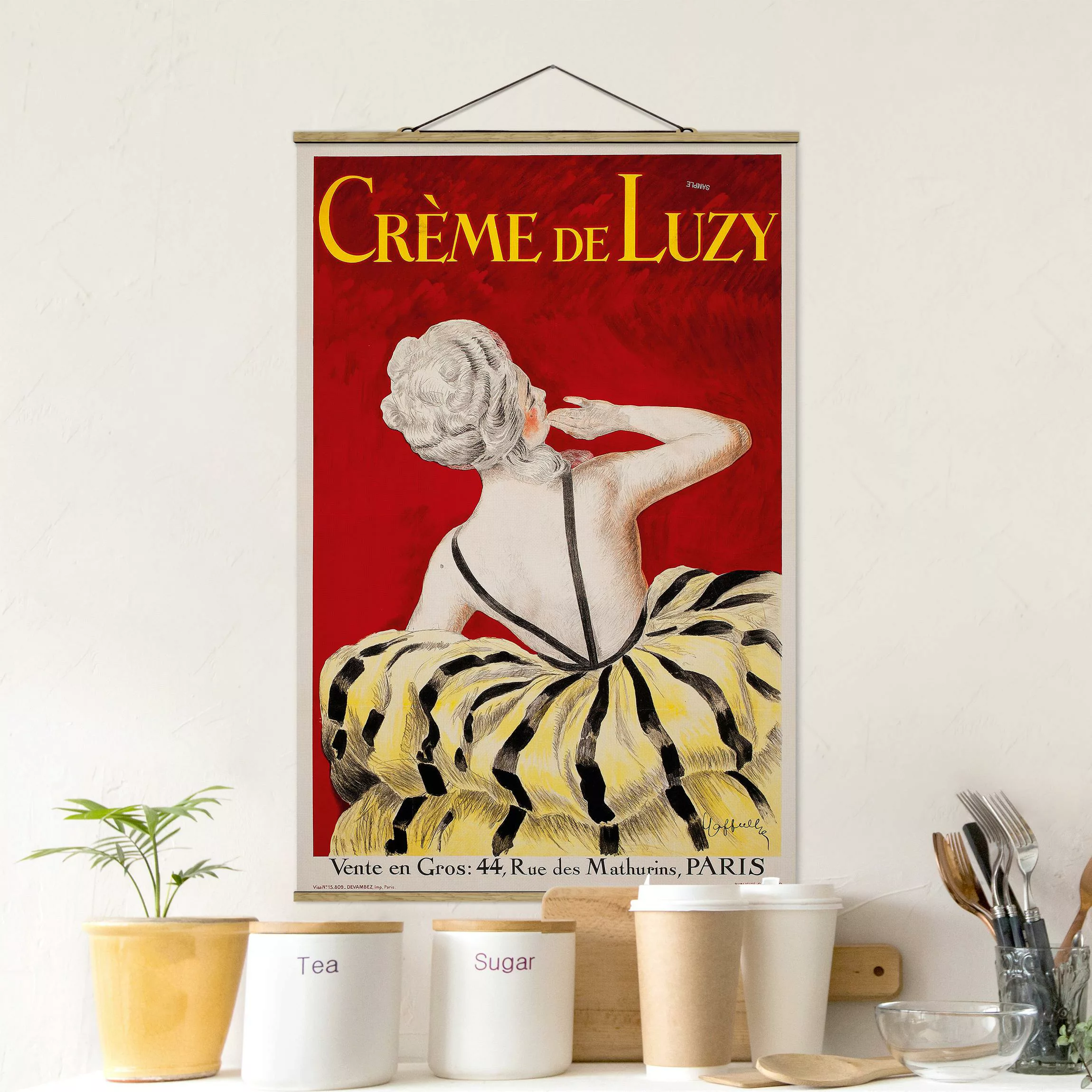 Stoffbild Küche mit Posterleisten - Hochformat Leonetto Cappiello - Crème d günstig online kaufen