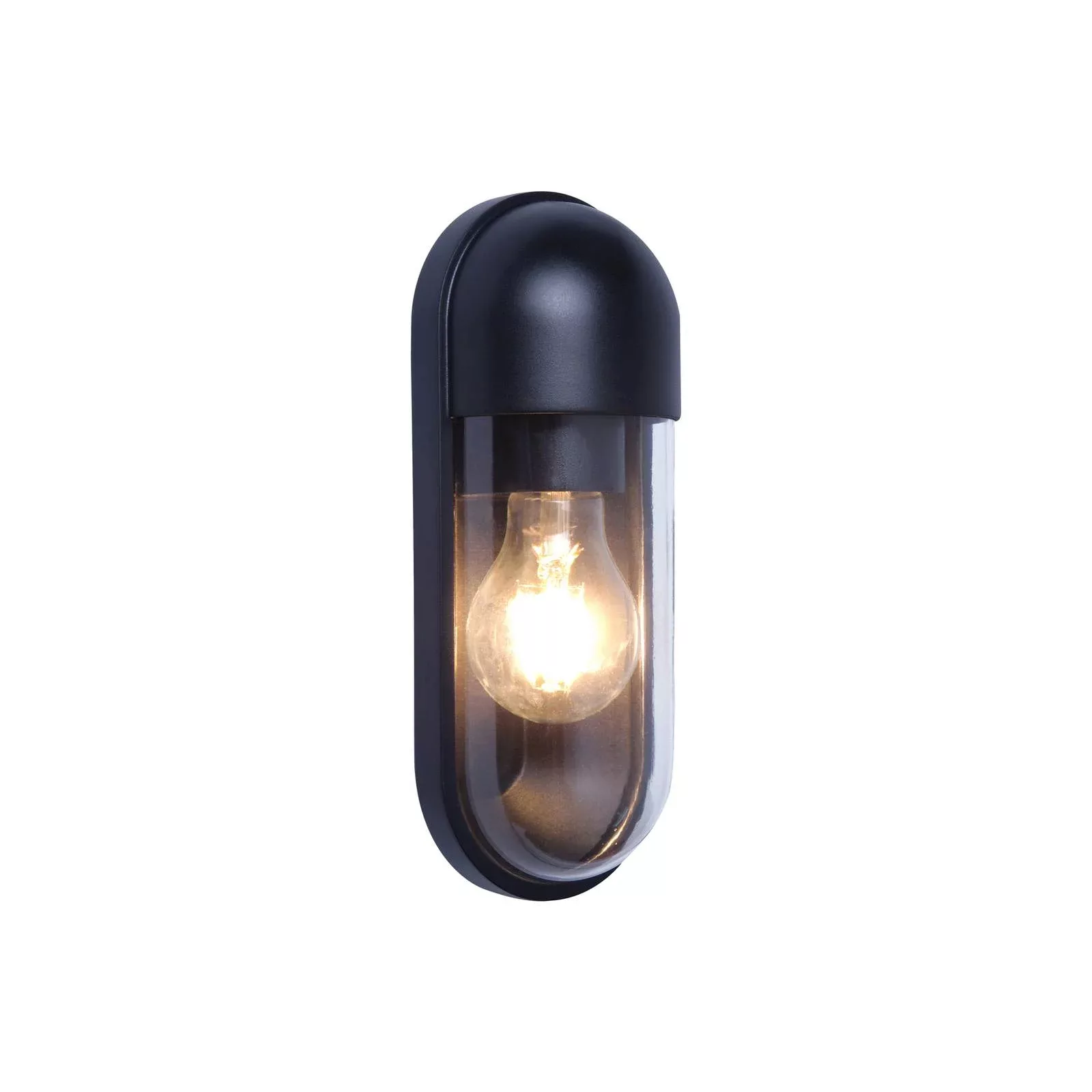 Außenwandlampe Cap, schwarz, Höhe 24 cm günstig online kaufen