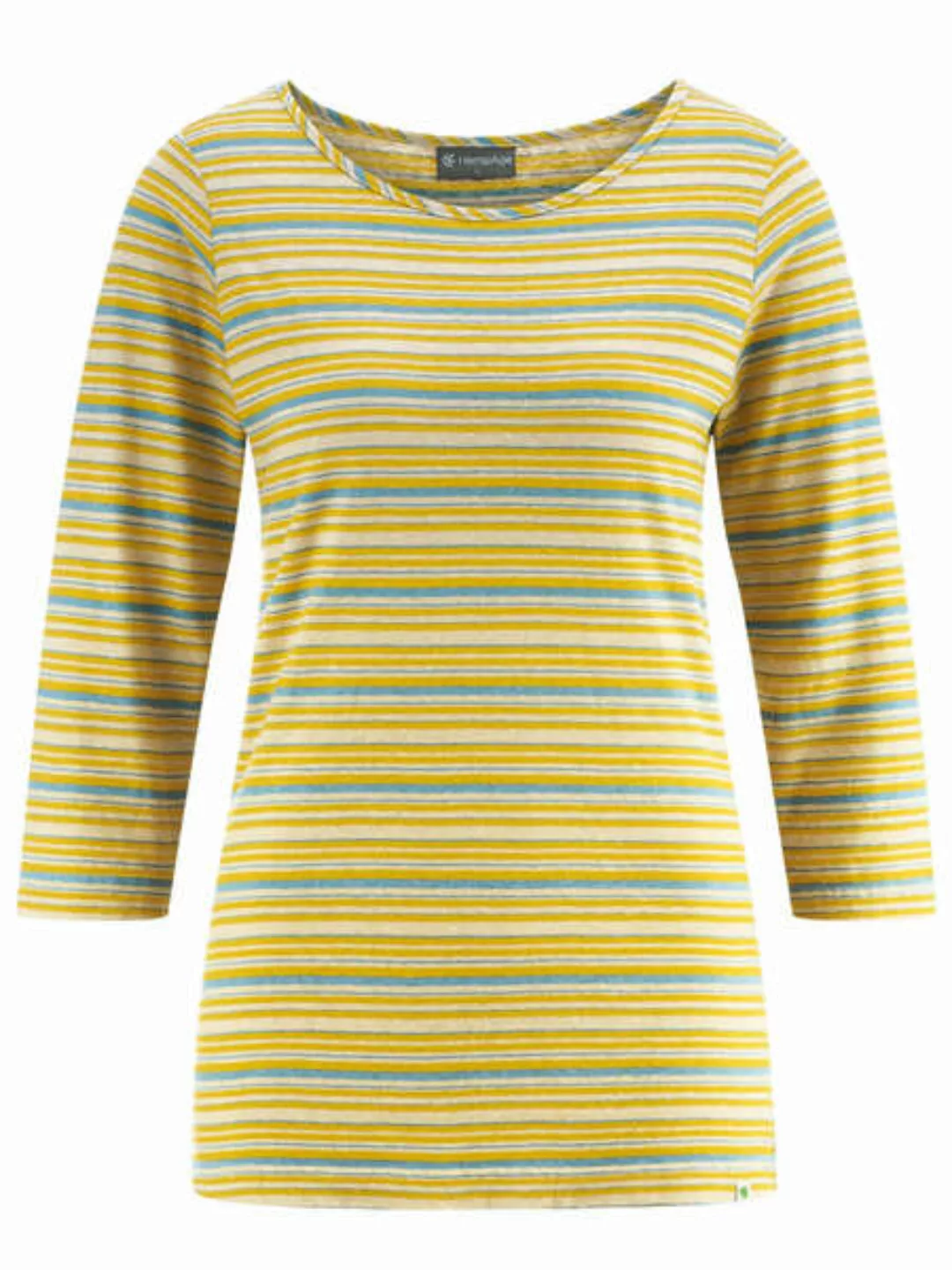 Damen Dreiviertelarm-shirt Hanf/bio-baumwolle günstig online kaufen