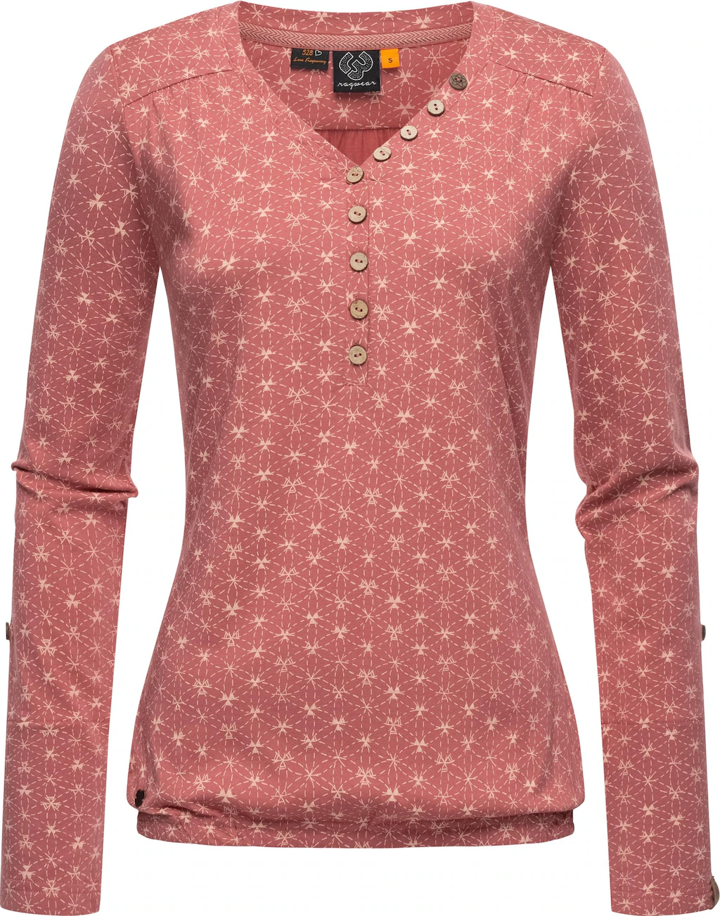 Ragwear Langarmshirt "Pinchi Print", Stylisches Damen Longsleeve mit Knöpfe günstig online kaufen