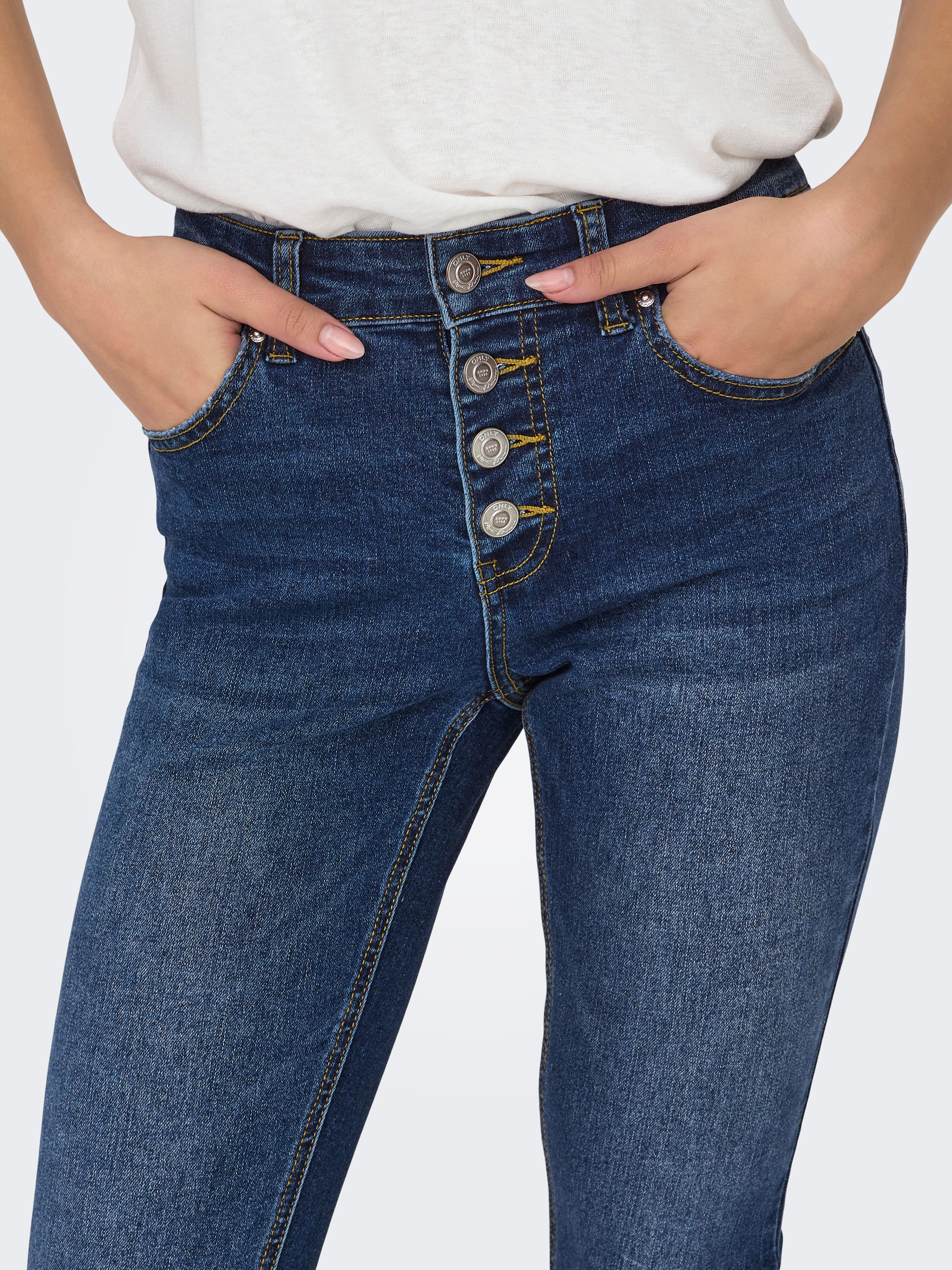 ONLY Skinny-fit-Jeans "ONLMIA MID WAIST BUTTON SK RW ANK BOX" günstig online kaufen