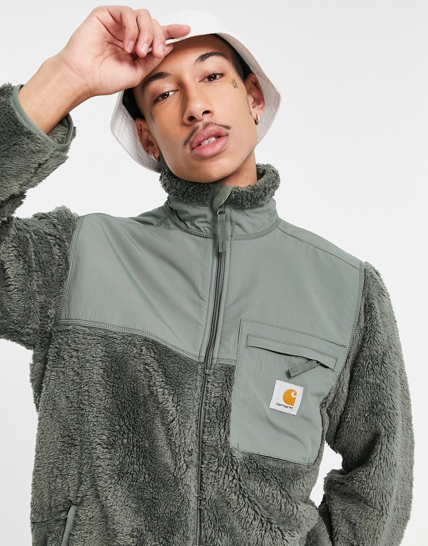 Carhartt WIP – Jackson – Sweat-Jacke aus dickem Fleece in Grün günstig online kaufen