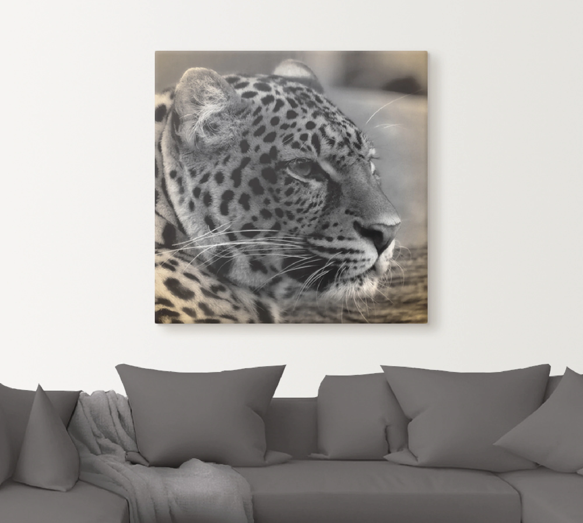 Artland Leinwandbild "Leopard Profil", Wildtiere, (1 St.), auf Keilrahmen g günstig online kaufen