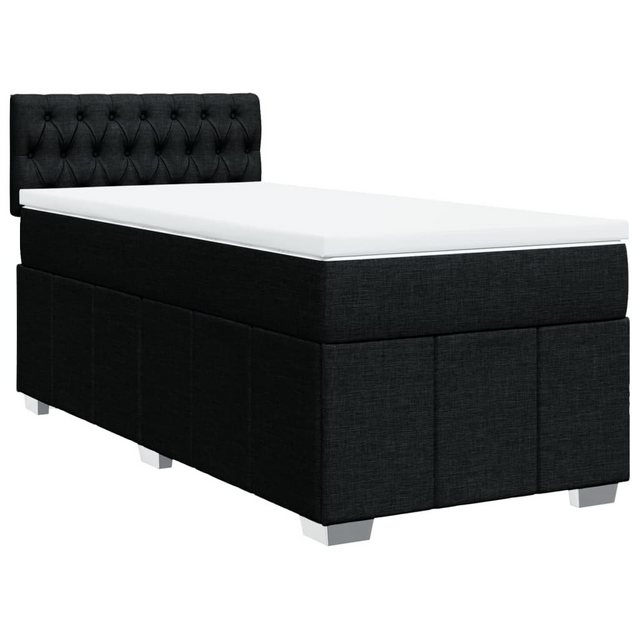 vidaXL Boxspringbett, Boxspringbett mit Matratze Schwarz 100x200 cm Stoff günstig online kaufen