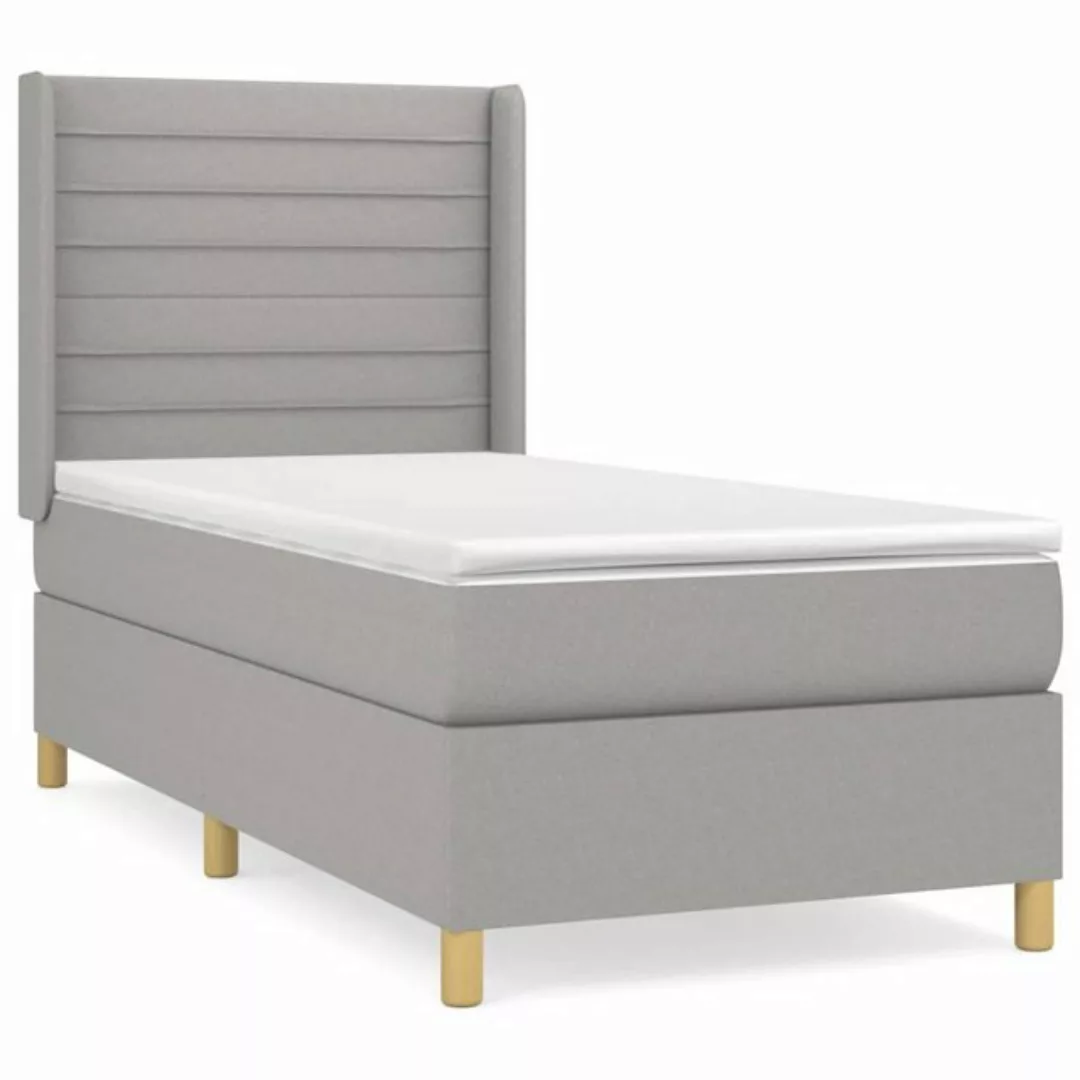 vidaXL Boxspringbett mit Matratze Hellgrau 90x190 cm Stoff1378624 günstig online kaufen