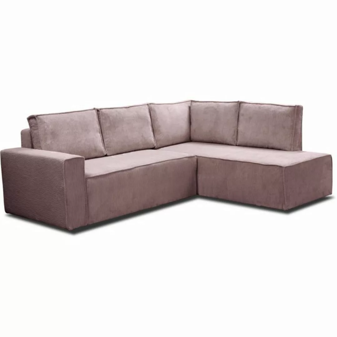 Beautysofa Ecksofa Modernes stilvolles bequemes ausziehbares Ecksofa BADO L günstig online kaufen