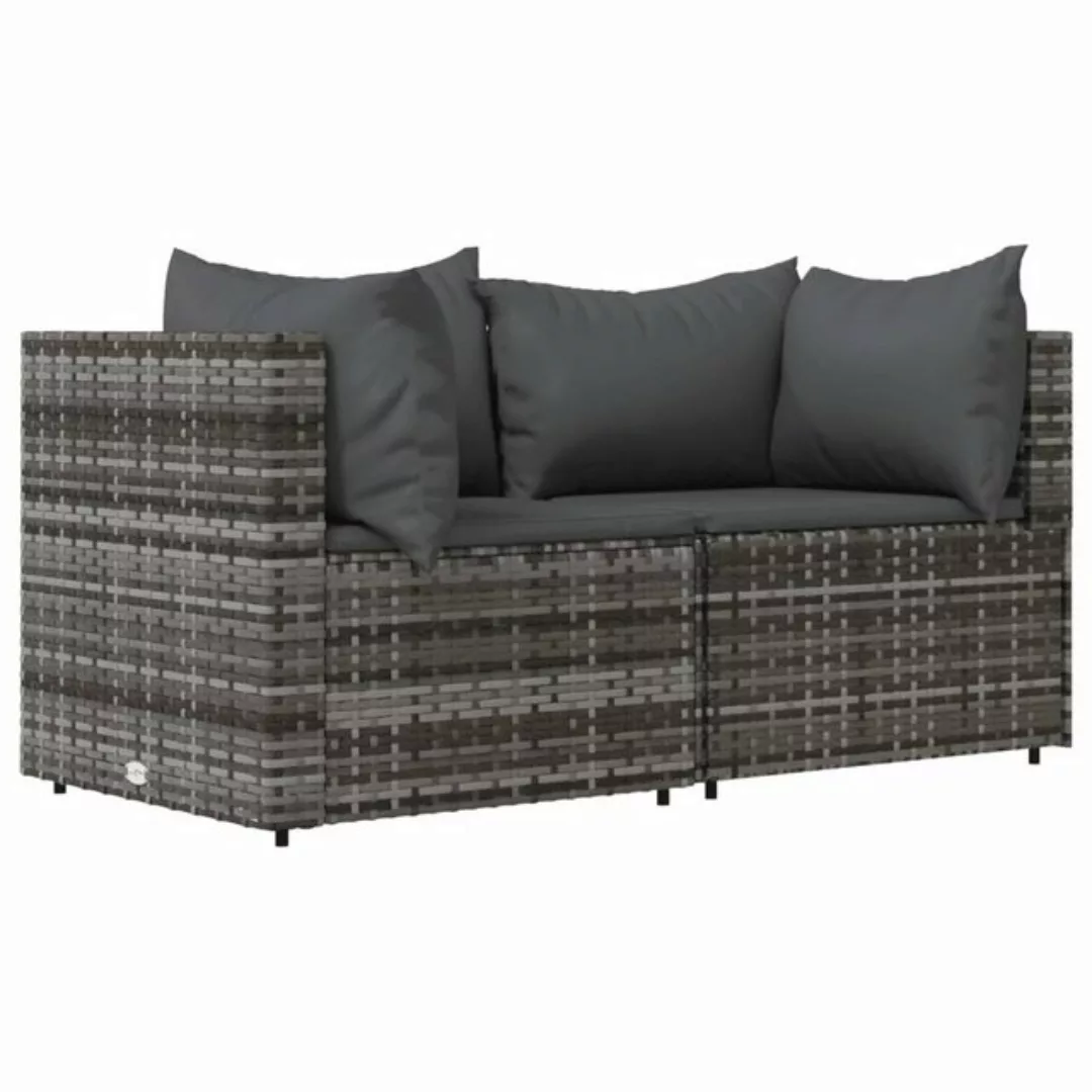 Vidaxl Garten-ecksofas Mit Kissen 2 Stk. Braun Poly Rattan günstig online kaufen