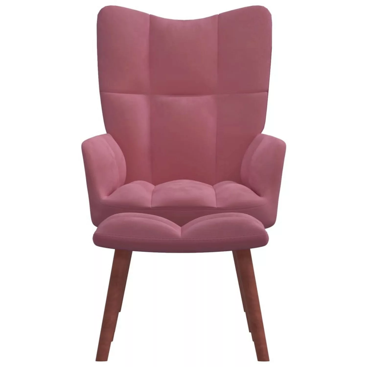 vidaXL Relaxsessel mit Hocker Rosa Samt Modell 6 günstig online kaufen