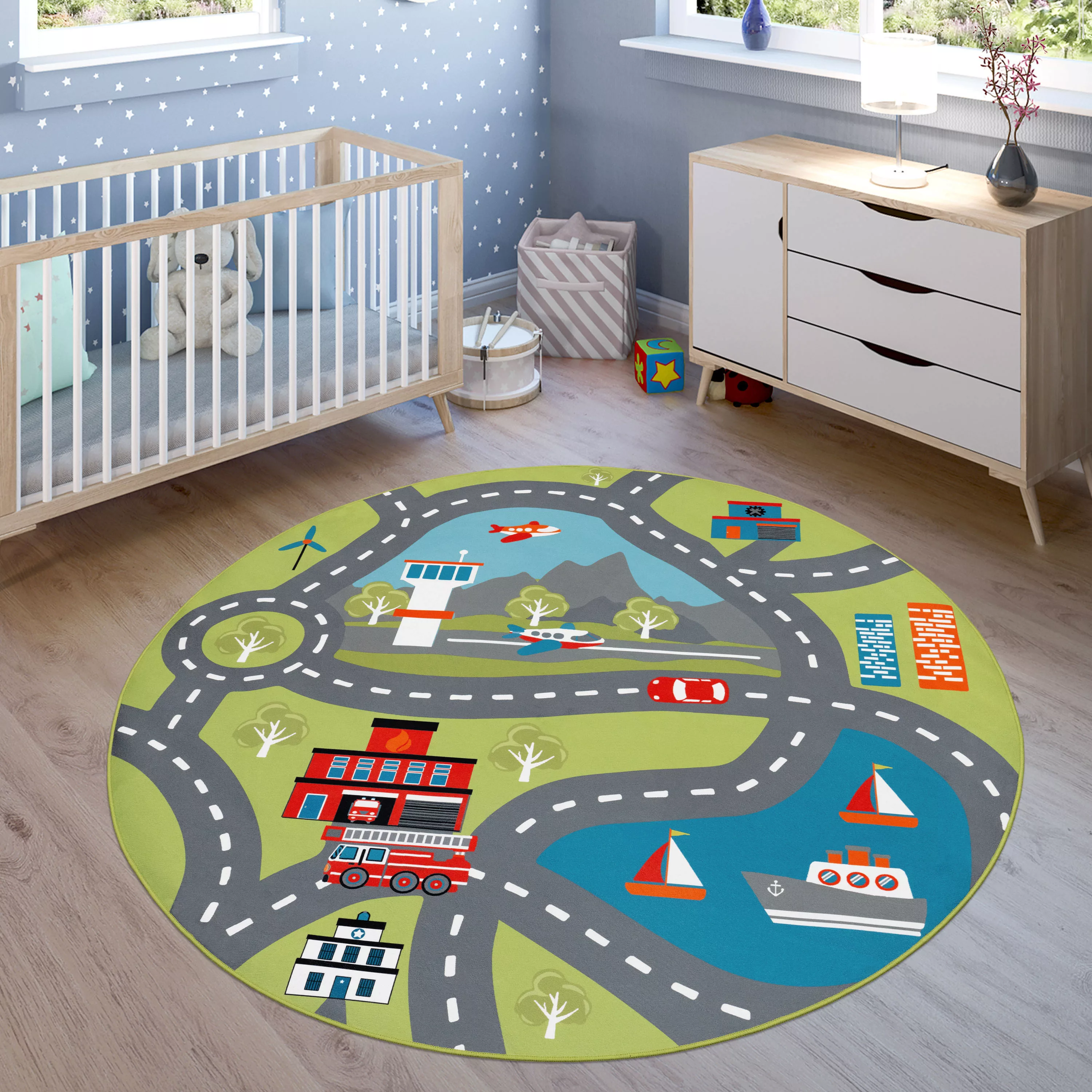 Paco Home Kinderteppich »Bino 562«, rechteckig, 4 mm Höhe, Kurzflor, Straße günstig online kaufen