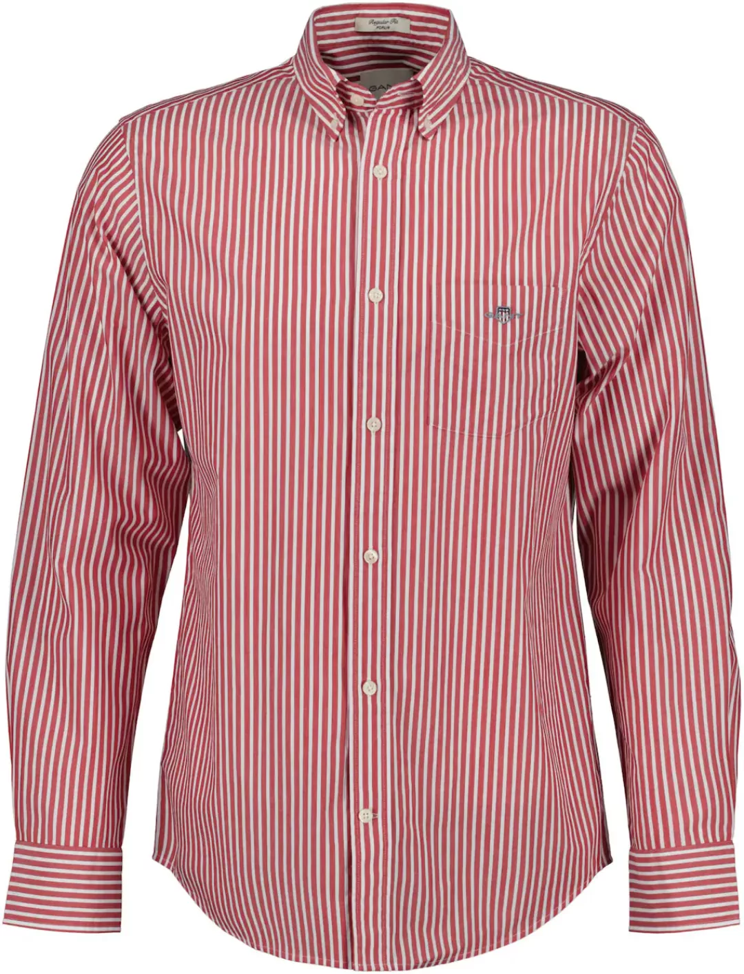 Gant Langarmhemd Regular Fit Stipe Popeline leicht strapazierfähig pflegele günstig online kaufen