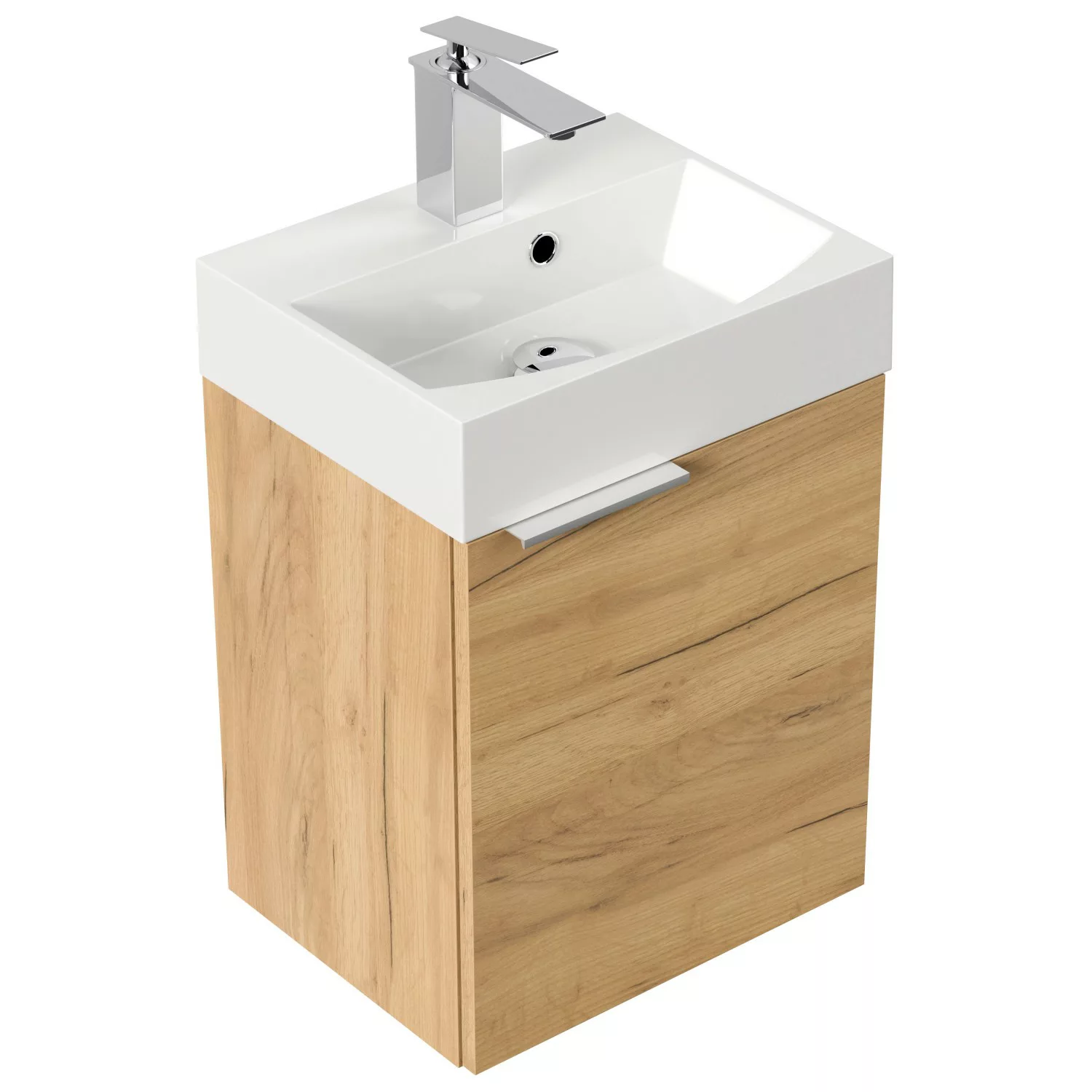 Posseik Badmöbel Cubi Slimline für Gäste-WC 40 cm SoftClose Eiche Gold günstig online kaufen