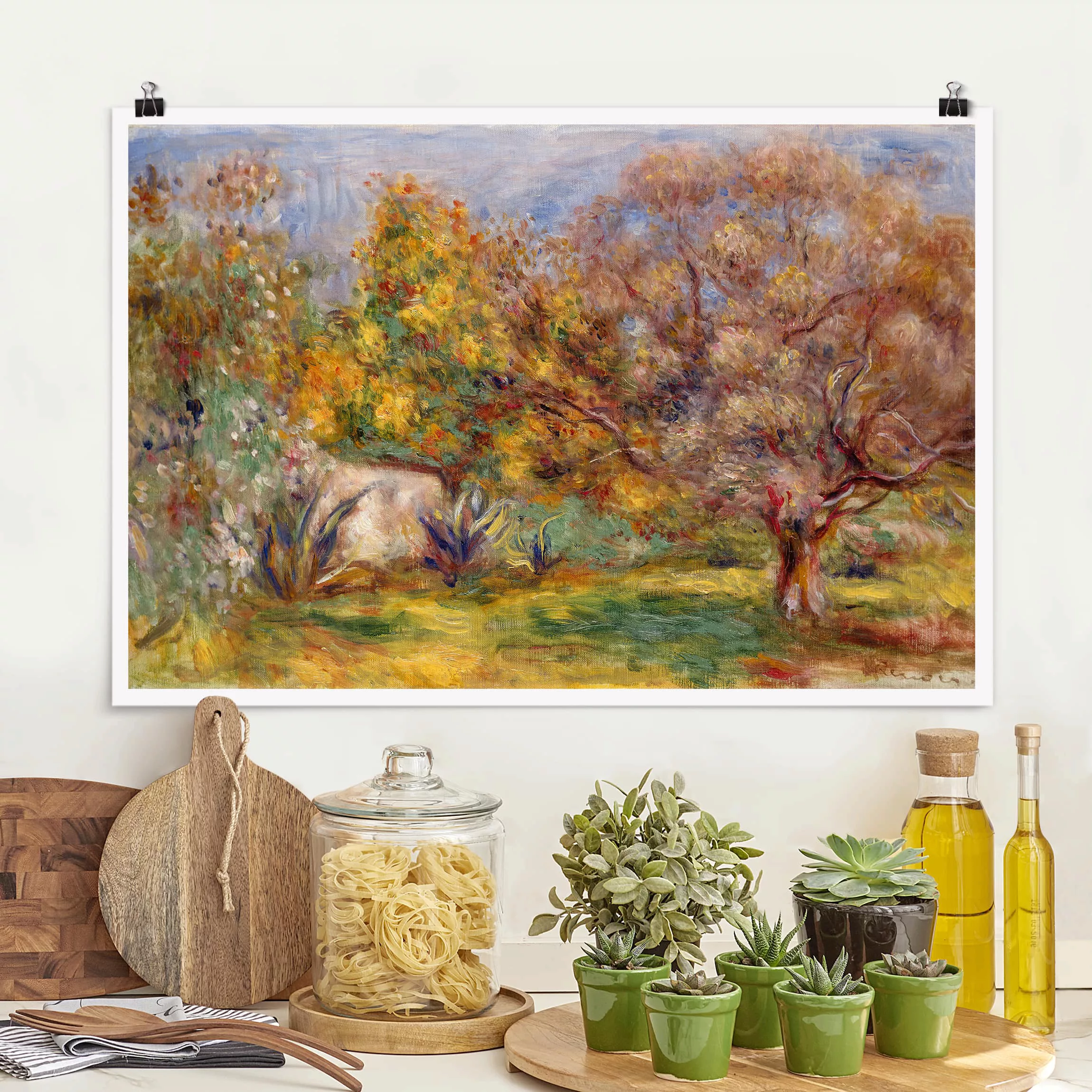 Poster Kunstdruck - Querformat Auguste Renoir - Garten mit Olivenbäumen günstig online kaufen