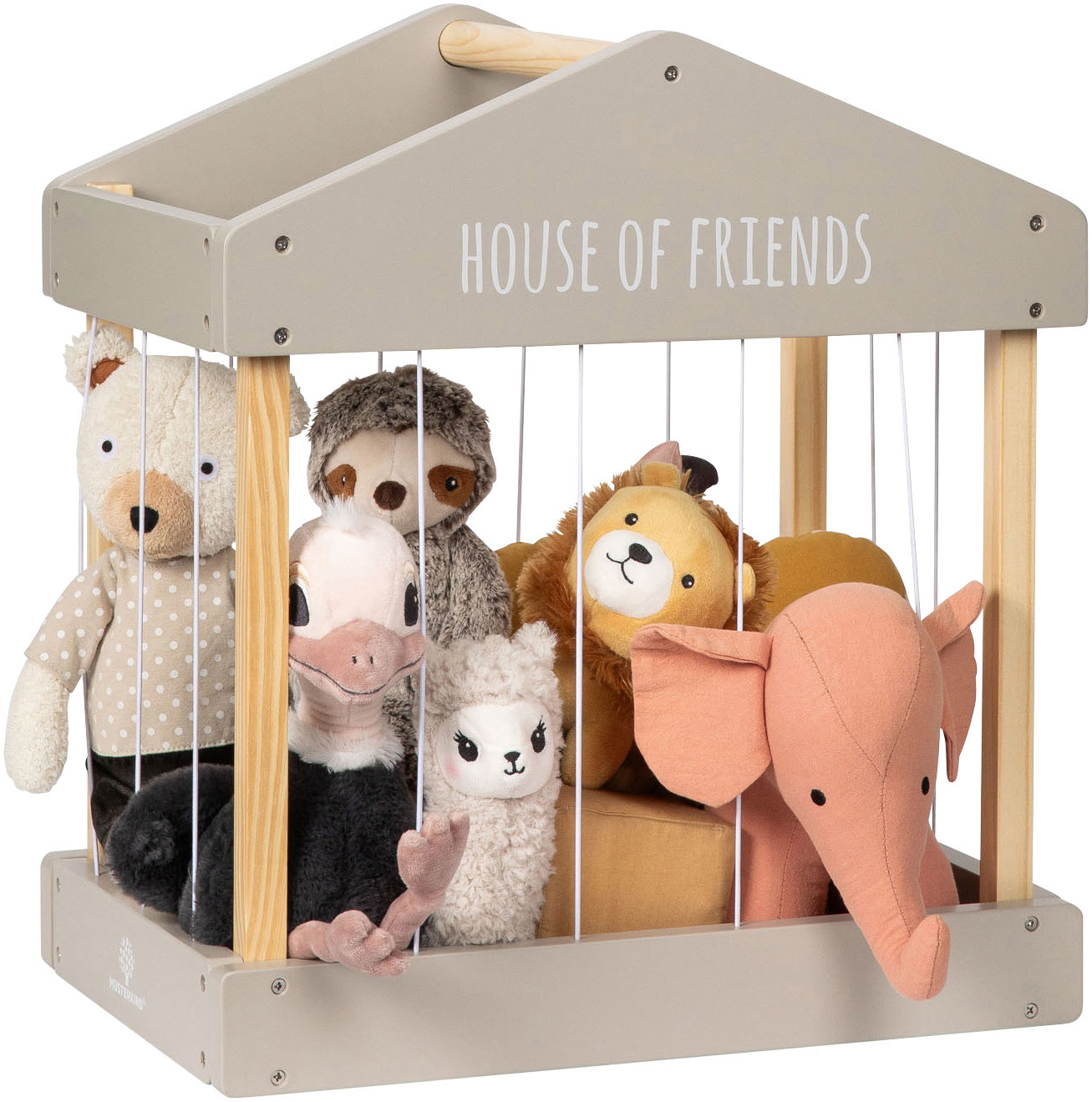 MUSTERKIND® Aufbewahrungsbox »House of Friends, warmgrau/natur«, FSC®-Holz günstig online kaufen