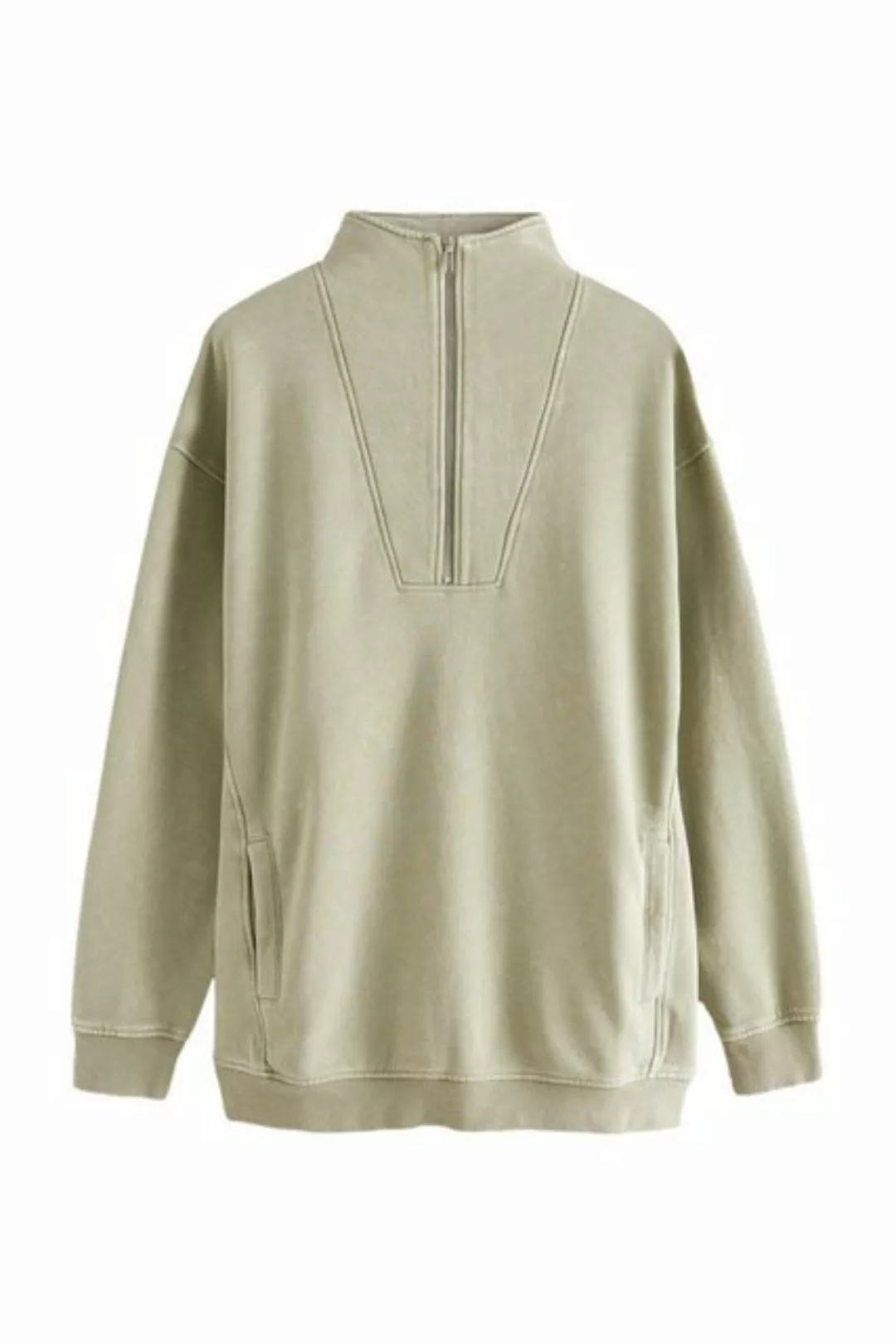 Next Longsweatshirt Relaxed Fit Sweatshirt mit RV-Kragen und Waschung (1-tl günstig online kaufen