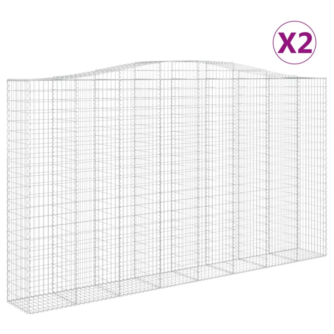 Vidaxl Gabionen Mit Hochbogen 2 Stk. 400x50x220/240cm Verzinktes Eisen günstig online kaufen