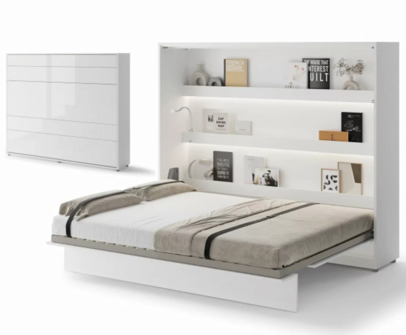 yourhouse24 Schrankbett Bed Concept BC-14 160x200 Wandklappbett Horizontal günstig online kaufen