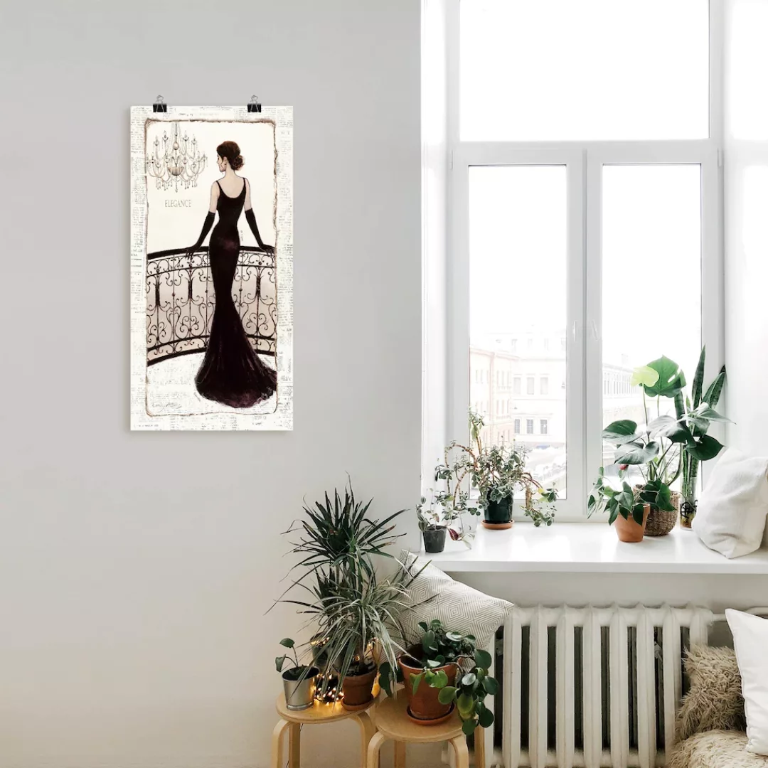 Artland Wandbild "Die schöne in Schwarz", Frau, (1 St.) günstig online kaufen