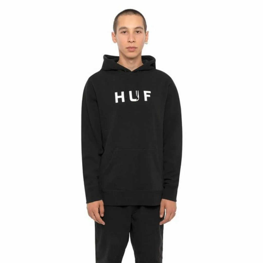 HUF – Essentials OG – Kapuzenpullover in Schwarz mit Logo günstig online kaufen