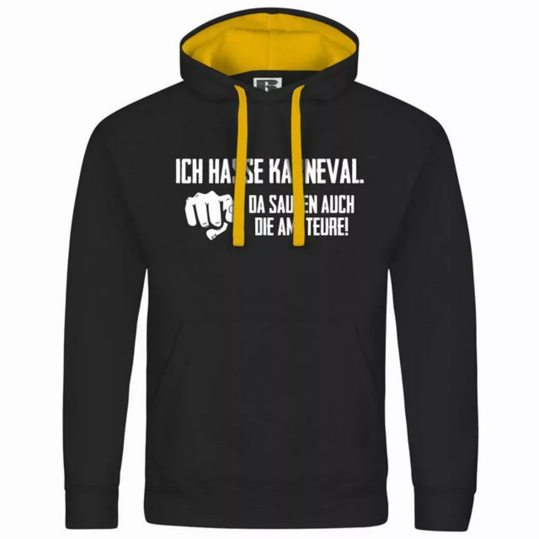 deinshirt Kapuzenpullover Herren Kapuzenpullover Ich hasse Karneval da sauf günstig online kaufen