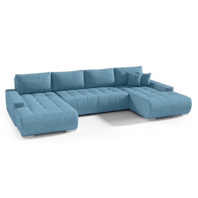 Beautysofa Ecksofa Ecksofa DRACO U Bettkasten Schlaffunktion Wellenfedern U günstig online kaufen