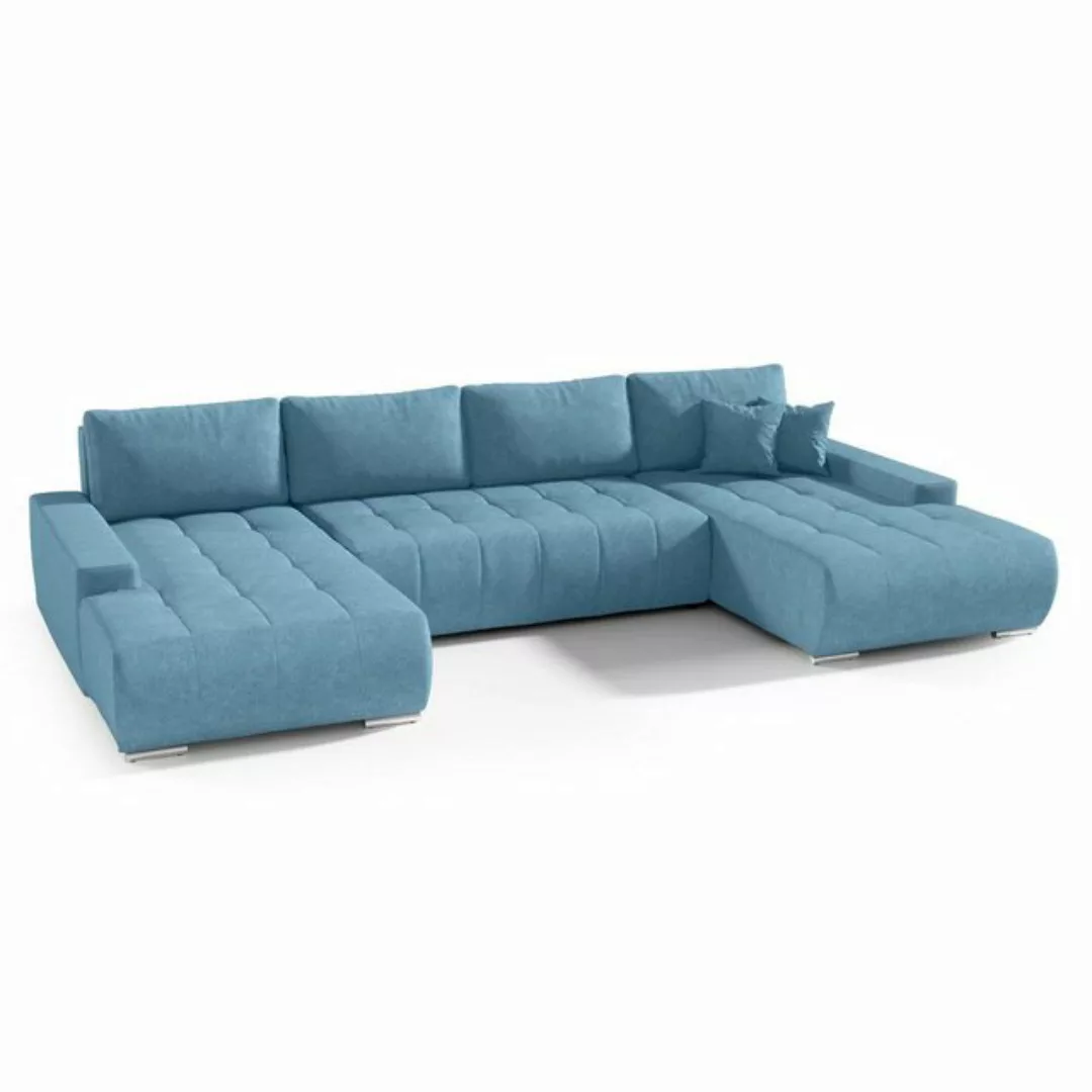 Beautysofa Ecksofa Ecksofa DRACO U Bettkasten Schlaffunktion Wellenfedern U günstig online kaufen