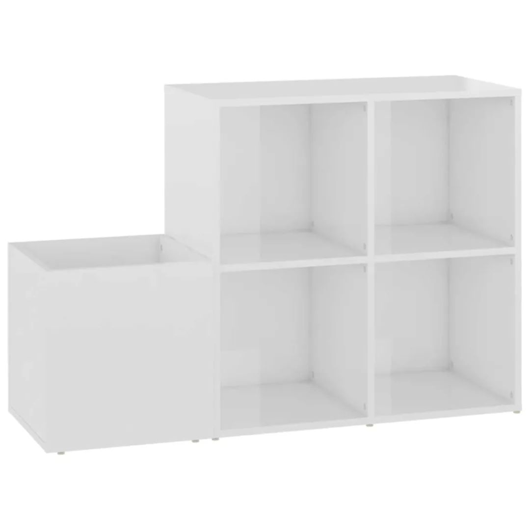 Flur-schuhschrank Hochglanz-weiß 105x35,5x70 Cm Spanplatte günstig online kaufen