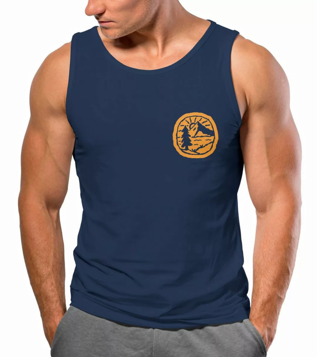 Neverless Tanktop Herren Tank-Top Print Logo Badge Landschaft Natur Berge W günstig online kaufen