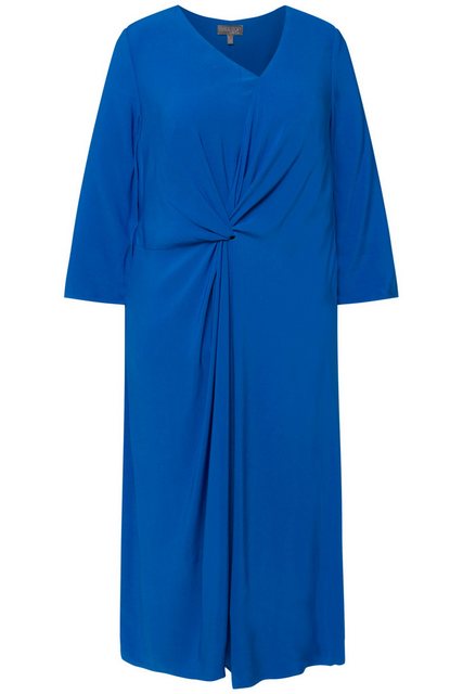 Ulla Popken Sommerkleid Kleid asymmetrischer V-Ausschnitt 3/4-Arm günstig online kaufen